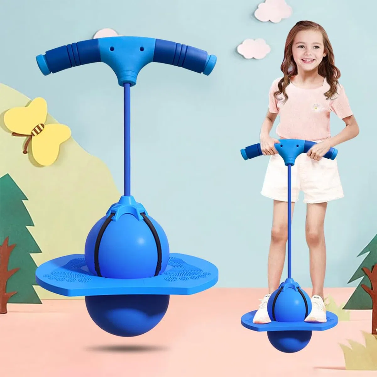 Générique Ballon Sauteur - Antidérapants Sûrs Amusants avec Poignée et Pompe | Ballon à Sauter pour et Adultes | pour Jeux Intérieur Extérieur, Fitness, Sport, Récréation, Fête,
