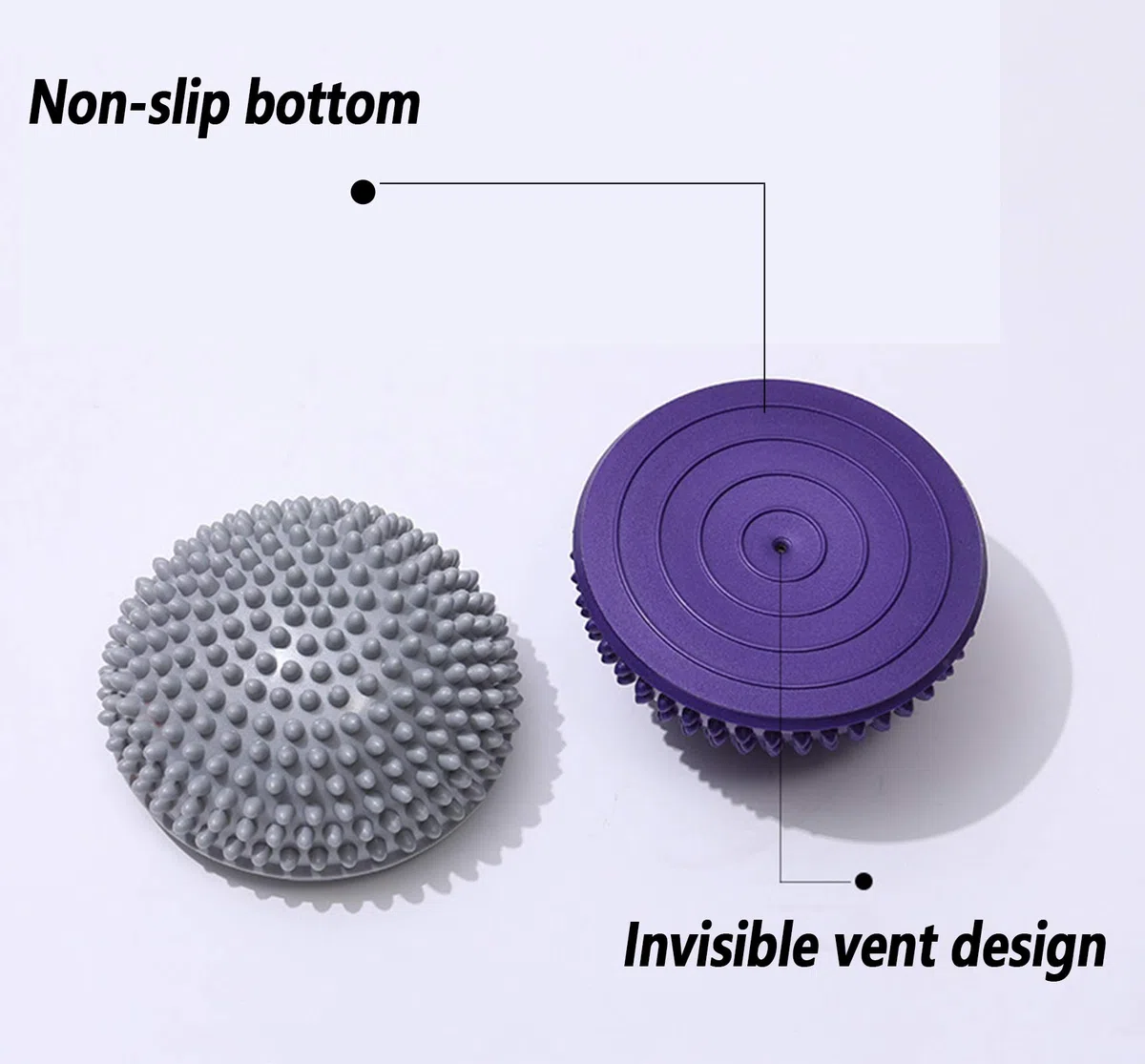 Lot de 2 Boule H'équilibre Hérisson, Demi Balles de Yoga Pied de Massage, Balance Disque Gonflable d'équilibre de Yoga Hérisson, Coussin de Balance pour Entraînement Sport Yoga Fitness Exercice