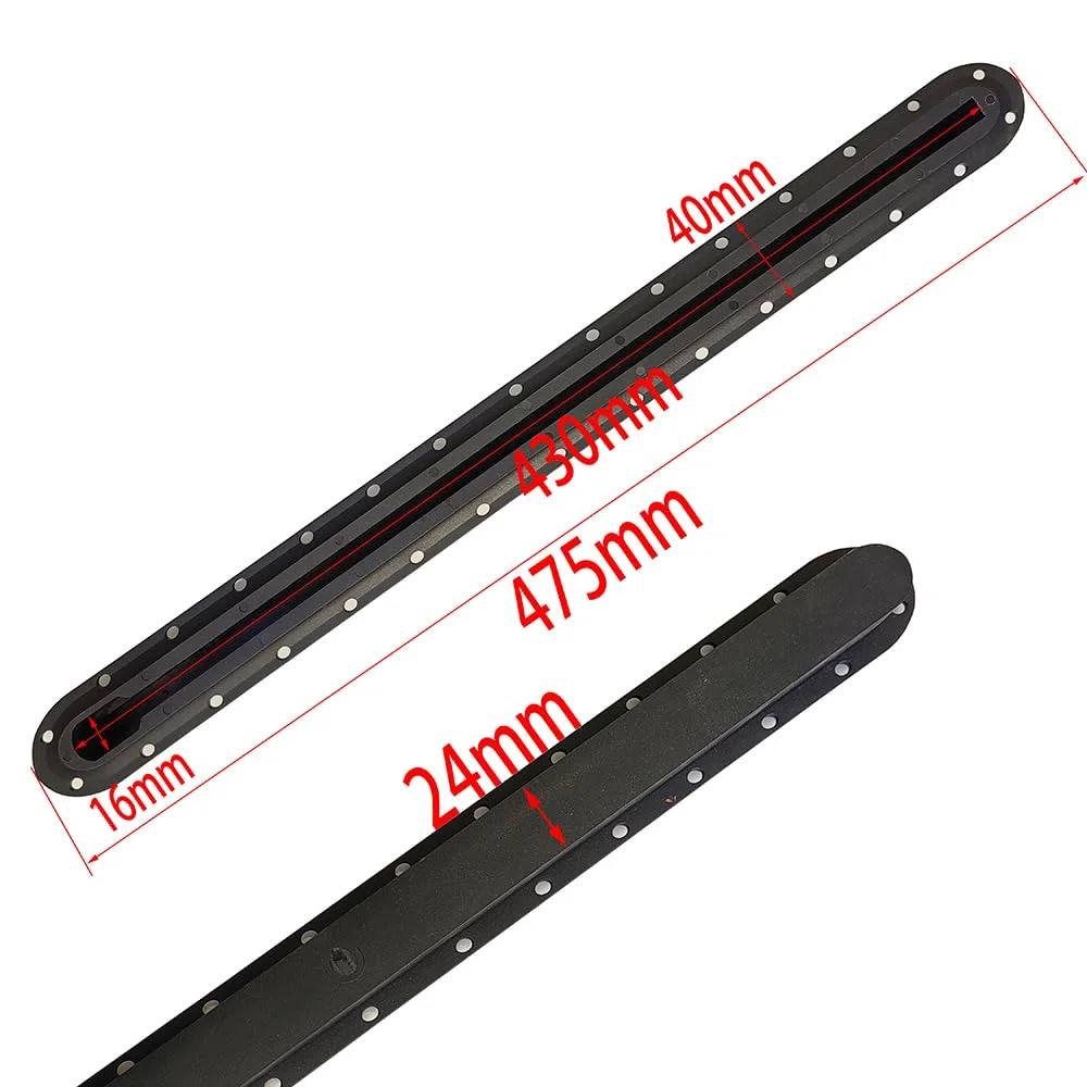 Lot de 2 boîtes de rechange pour planche de surf de 47,5 cm Hydrofoil US Box Surf Foil Track Box Longboard Single Fin Surf Board Noir