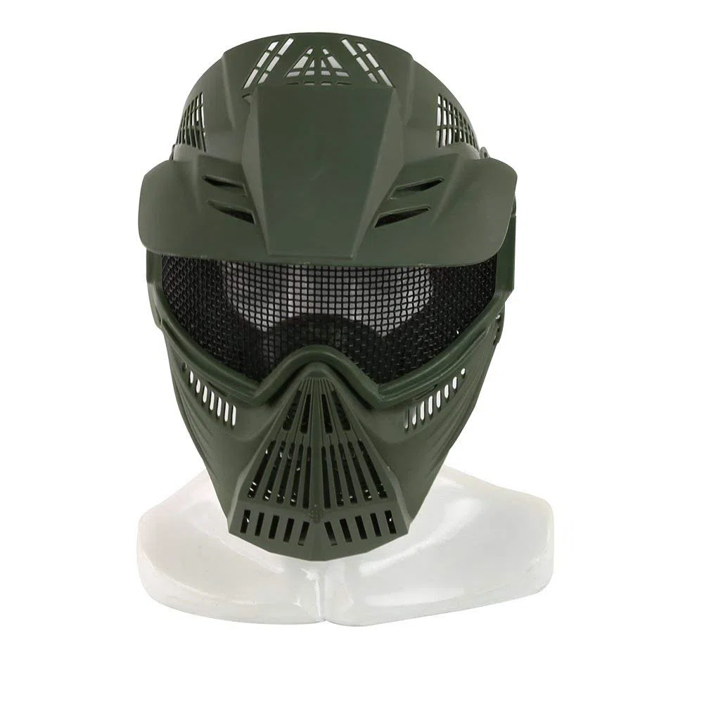 Masque Tactique en Acier pour Airsoft - Masque intégral en Maille - Masque de Protection Militaire - Idéal pour Paintball CS