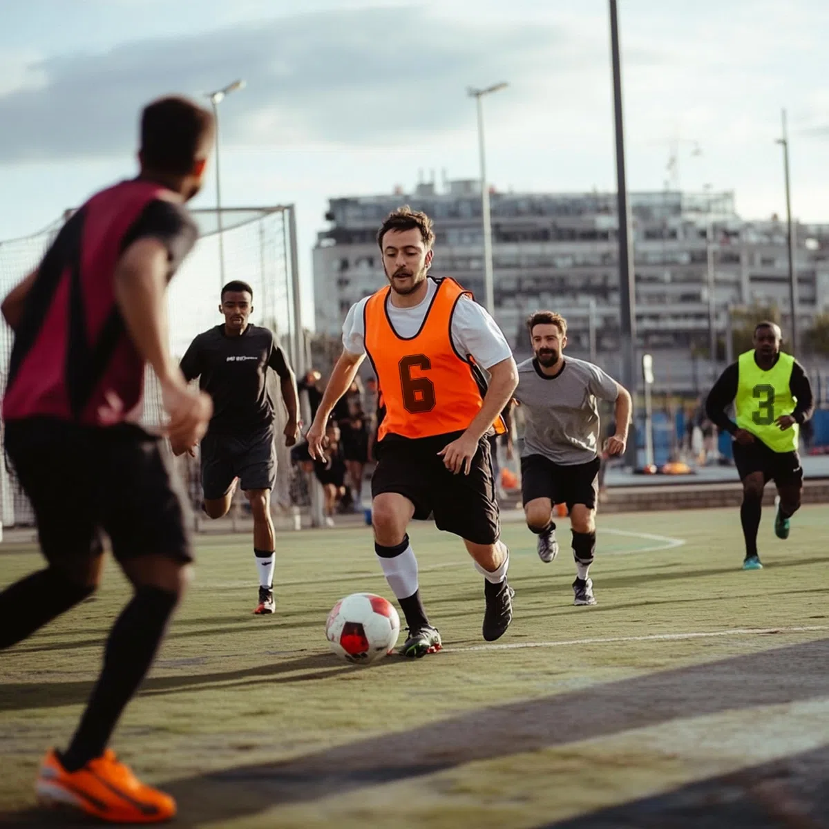 PATIKIL Gilet d'entraînement de football réversible numéroté pour entraînement de football