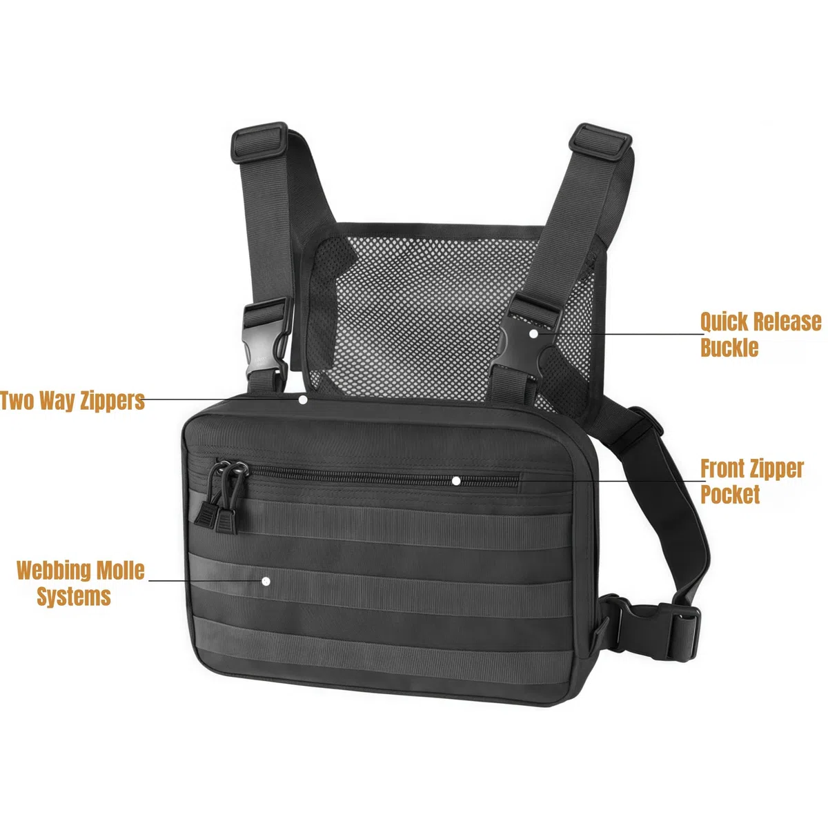 Militaire Tactique Poitrine Sac Sac à Dos Hommes réglable Multifonctionnel Molle Outil Poche Sac à bandoulière Tactique Gilet Sac