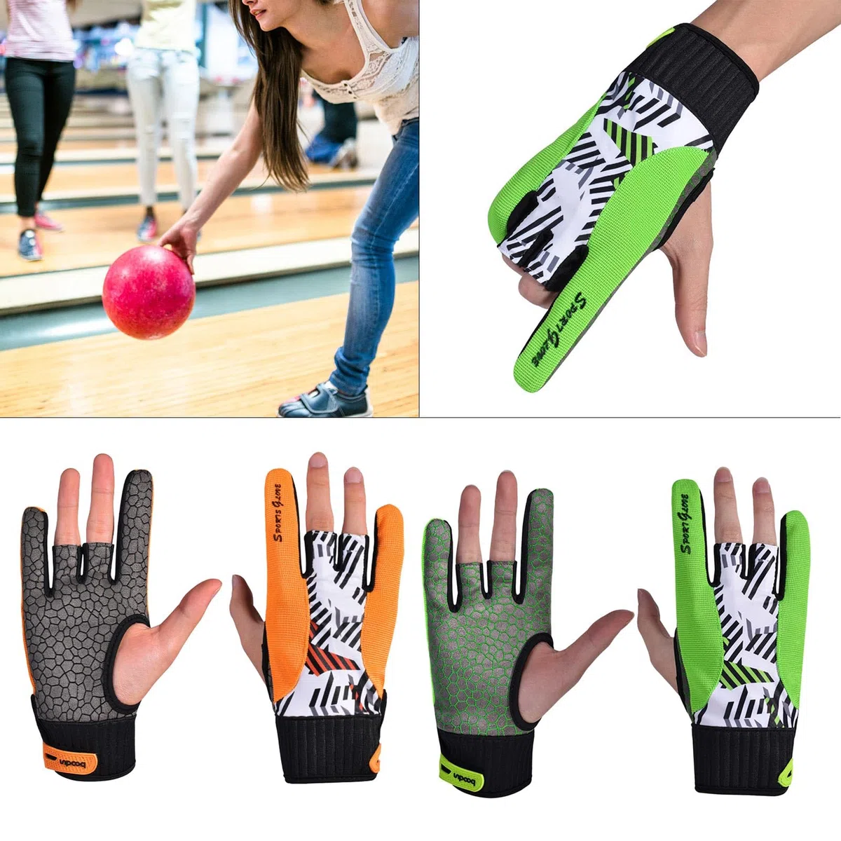1 paire de gants de bowling pour homme - Gants de compression pour bowling - Gants de compression pour le cyclisme