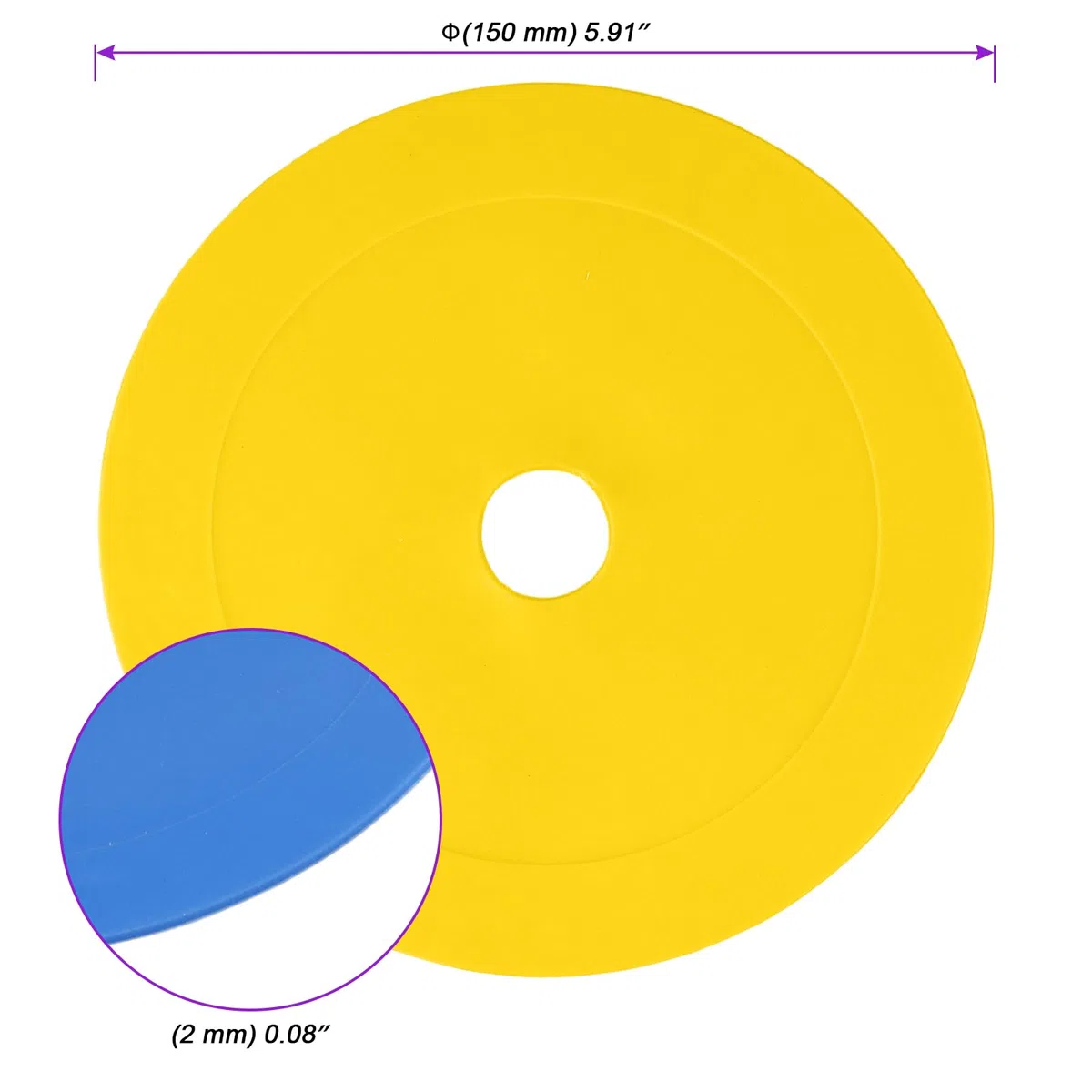 Plot Sport 30 Disques de Marquage 15 cm Antidérapants avec Support - Disques Plats pour Football Basketball Handball - Rouge Jaune Bleu