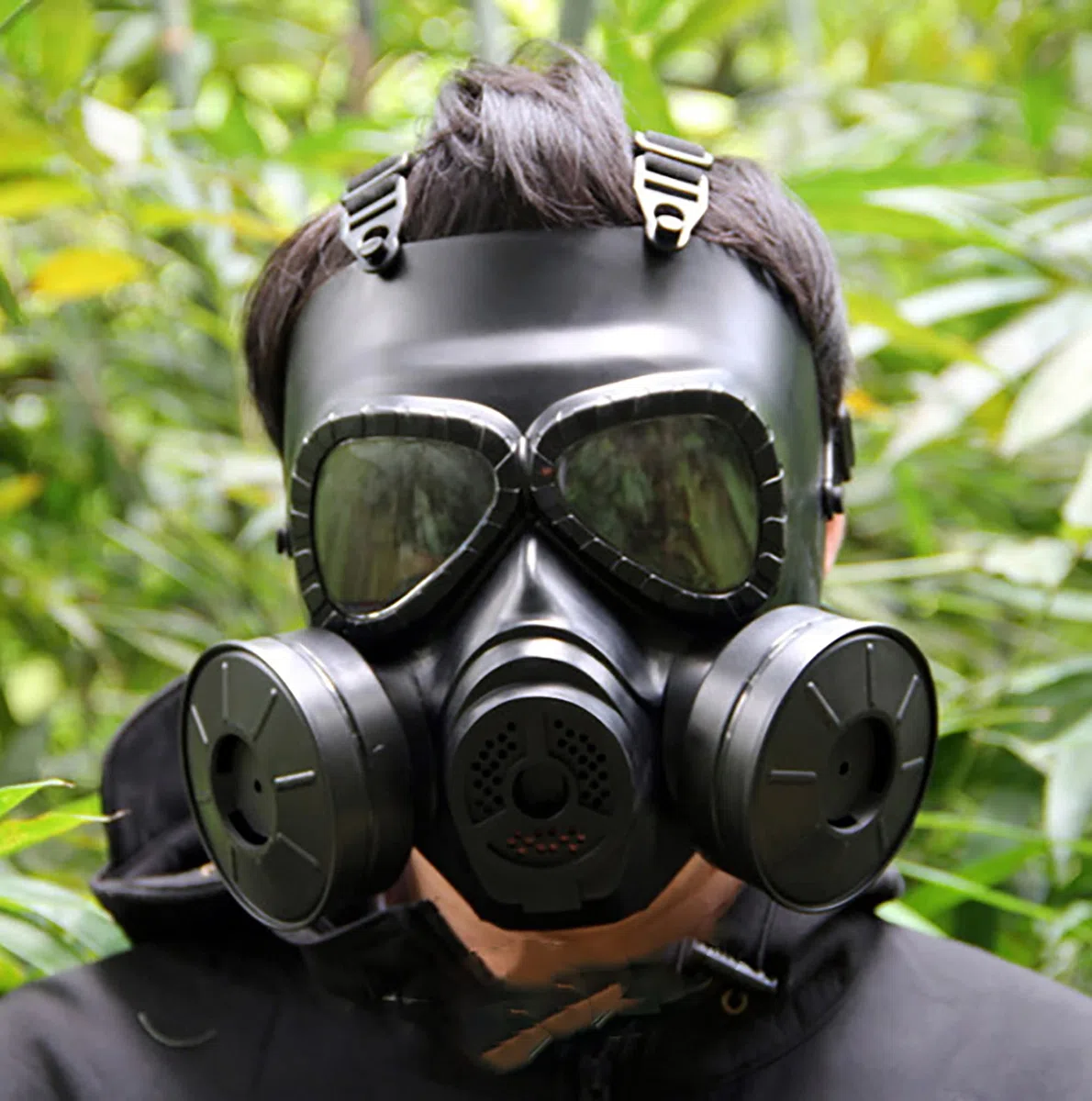 Masque à gaz anti-buée avec double ventilateur MO4 Masque de protection pour Airsoft Paintbal, noir