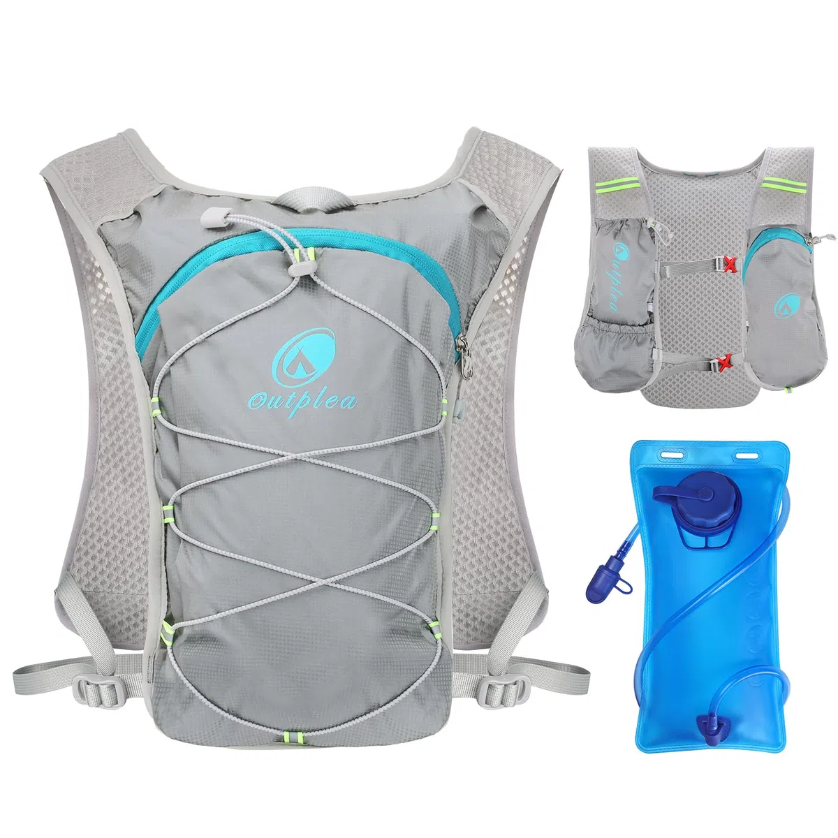 Sac à Dos Hydratation Marathoner avec Poche à Eau 2 L, Gilet Hydratation Running Ultraléger, Sac Eau Running de Camping Randonnée Trail Sport