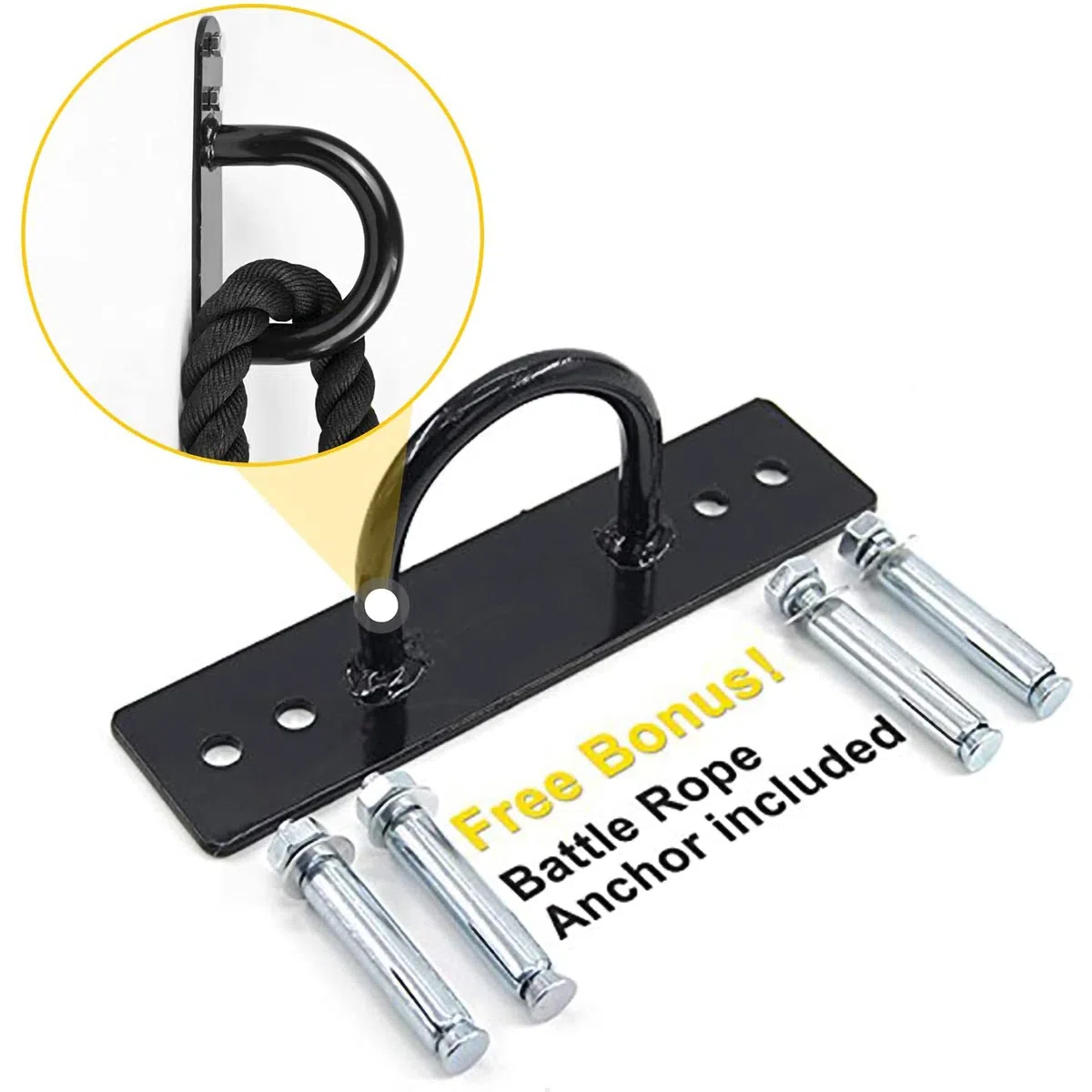 POWER GUIDANCE Corde de bataille Corde d'entrainement Ondulatoire Corde d'exercice Combat Corde de Fitness 38mm/50mm Diamètre 9m/12m/15m Longueur - Battle Rope Anching Included