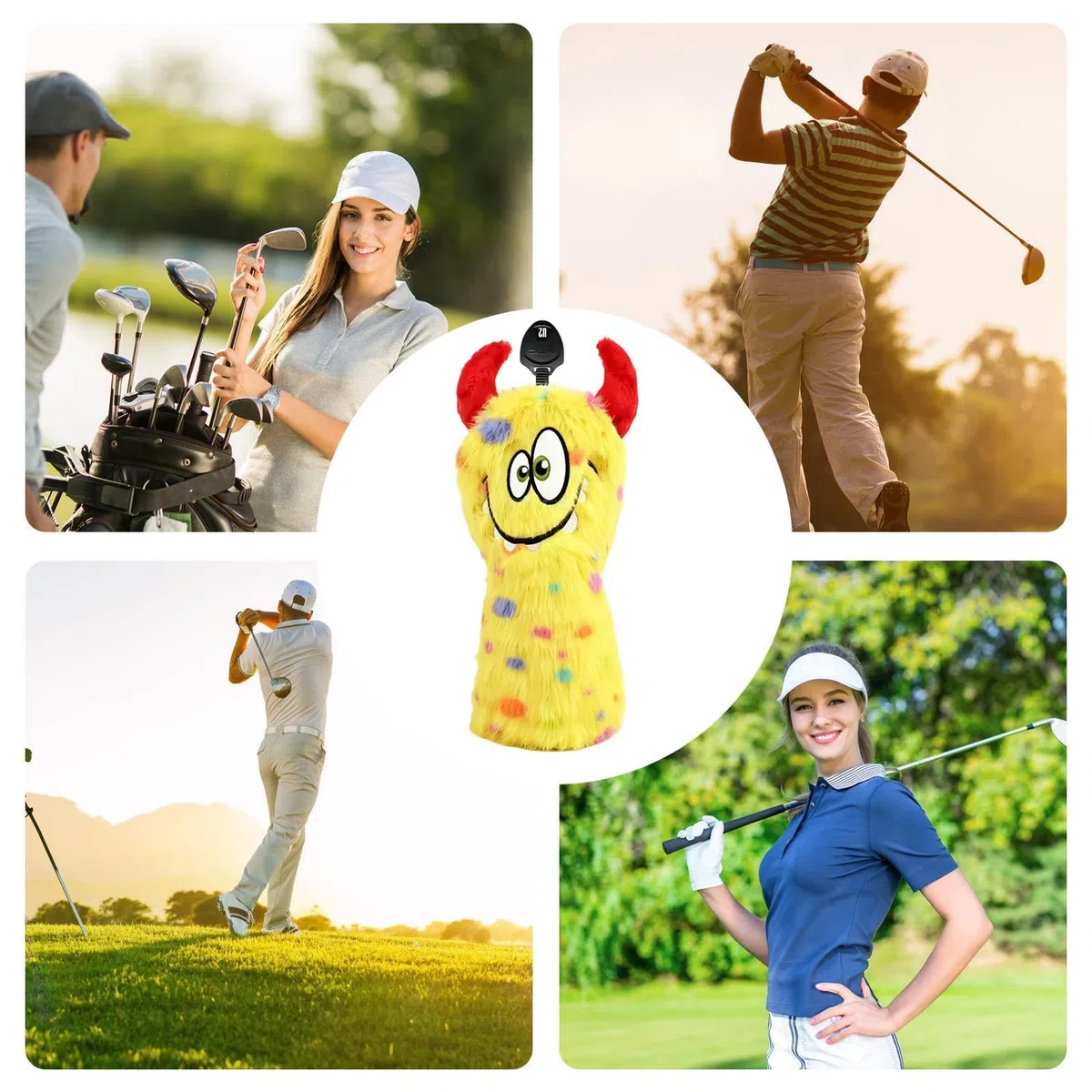 Couvre-club de golf – Couvre-club de golf | Couvre-tête en bois de parcours | Motif animal amusant | Housse de protection douce en peluche pour Driver Woods UT, pour homme et femme, sports de plein