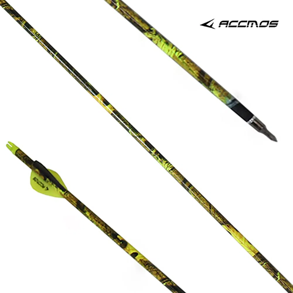 Diamètre Intérieur 6.2mm .244" Longueur Personnalisée Flèche Carbone 22-30 Pouces Spine 500 pour Entraînement Chasse avec Encoche Rotative pour Arc à Poulies et Arc Recurve Adulte Jeunesse 12pcs
