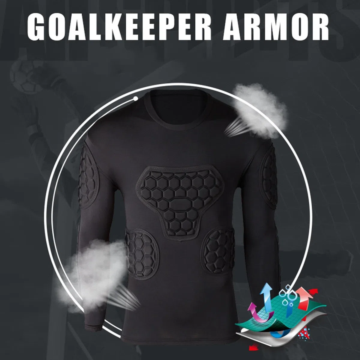 Maillot Gardiens De Foot Rembourré Hommes, Haut De Compression Hommes Foot, Chemise Rembourrée De Soccer pour Adultes Et Enfant – Chemises Rembourrées pour Football, Basket-Ball