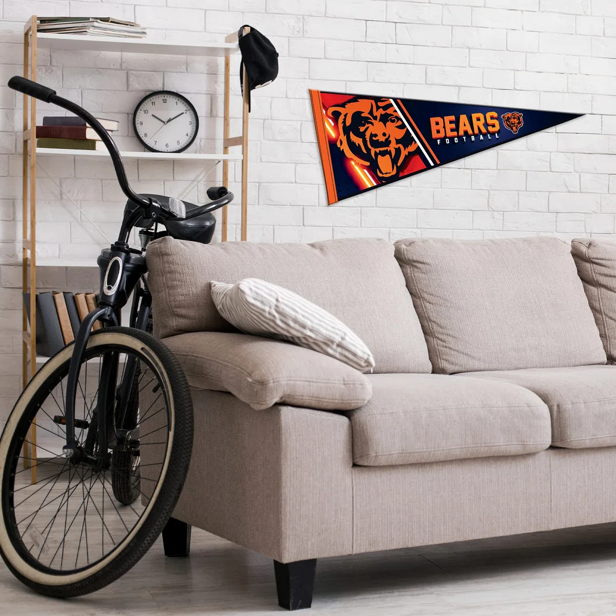 Rico Industries NFL Football Chicago Bears Primary 30,5 x 76,2 cm Décoration murale en feutre – Idéal pour la maison/la chambre à coucher/la décoration de grotte d'homme