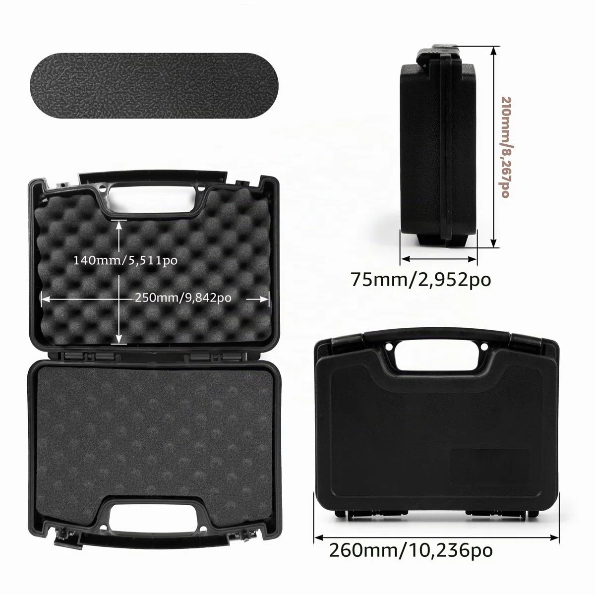 GUGULUZA Valise a Pistolet avec Insert en Mousse, Verrouillable Étanche Rigide Étui à Pistolet