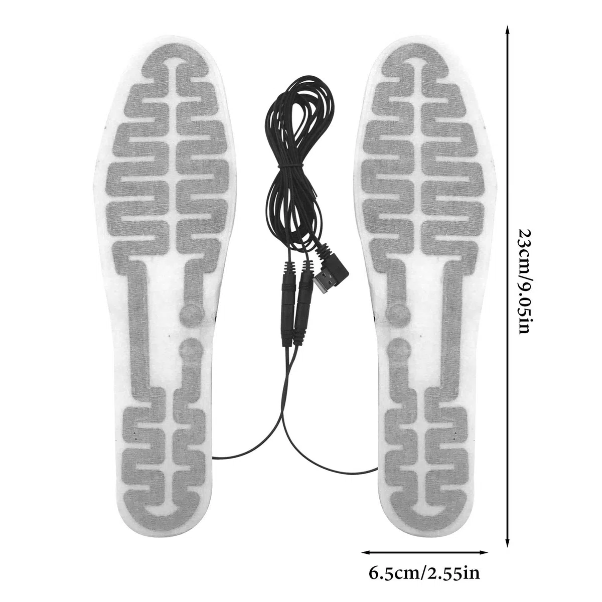 Semelles chauffantes rechargeables | Chauffe-pieds électriques rechargeables via USB | Semelles chauffantes réglables en deux tailles Chauffe-pieds pour chaussures de sport Bottes Chaussures en cuir