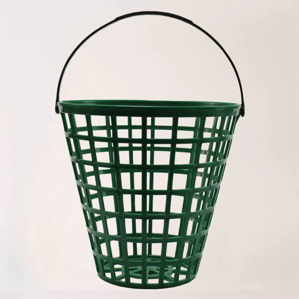 VOSAREA Panier de golf avec poignée Vert Panier de rangement Organisateur de golf Peut contenir 50 balles Contient maison Panier à linge