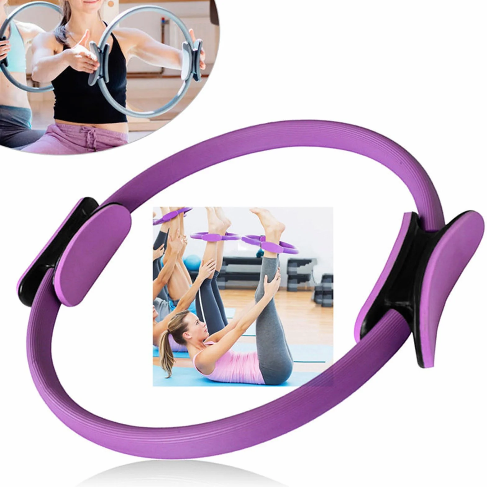 Ensemble Pilates Yoga 6 Pièces — Kit Pilates Maison, Kits de Yoga et Pilates, Pilates Accessoires, Bande de Résistance pour Pilates, Anneaux de Pilates pour Jambes, Bras et Cuisses (Jaune)