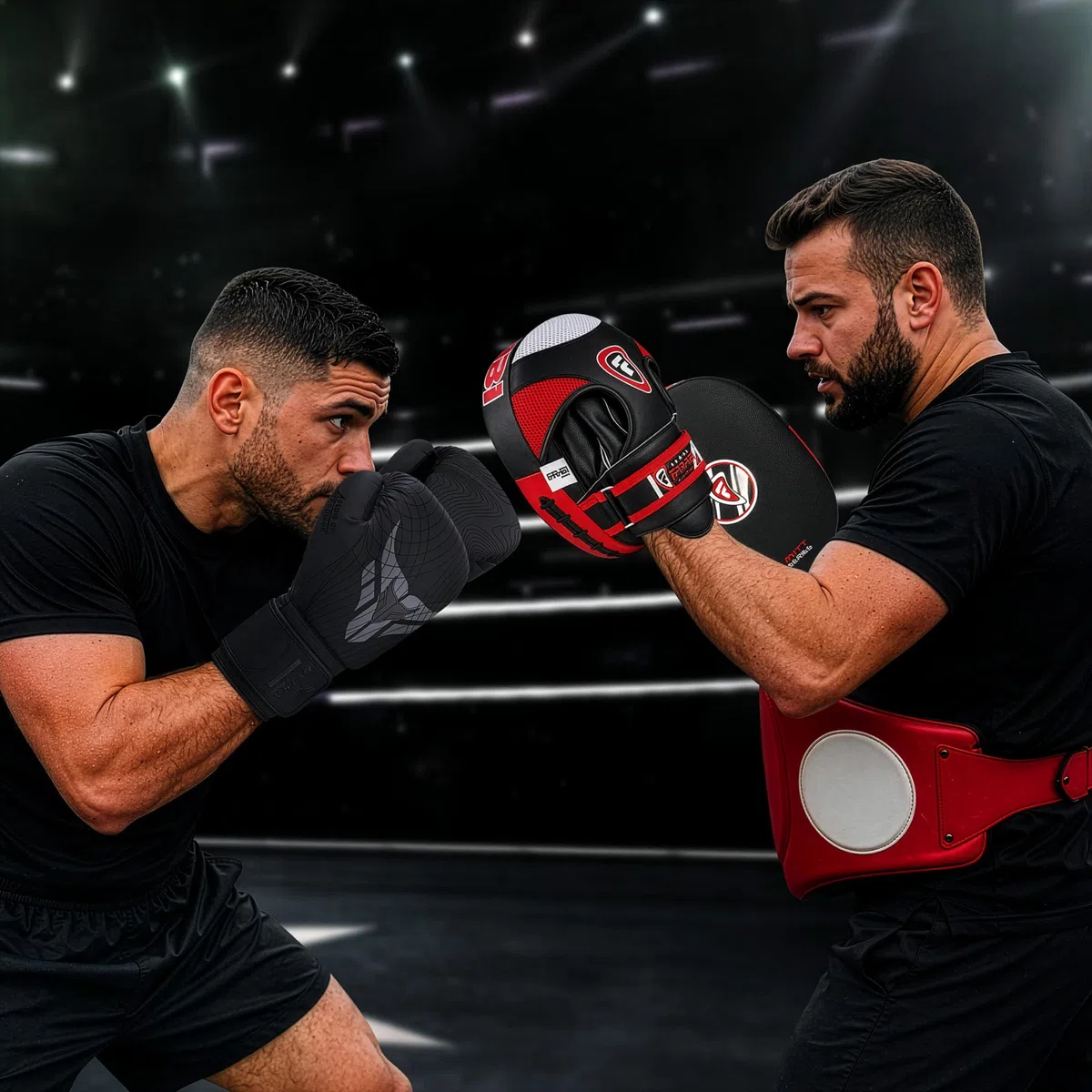 Farabi Sports Patte d'ours Boxe Cuir véritable Air Mitaines de Boxe MMA Muay Thai Punching Kickboxing Pattes d'ours de Boxe Livré avec Paire