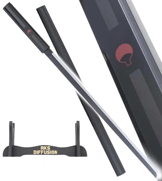 Sasuke Katana Lame en Bois Épée Kusanagi Noir, Sabre Réplique Decoration