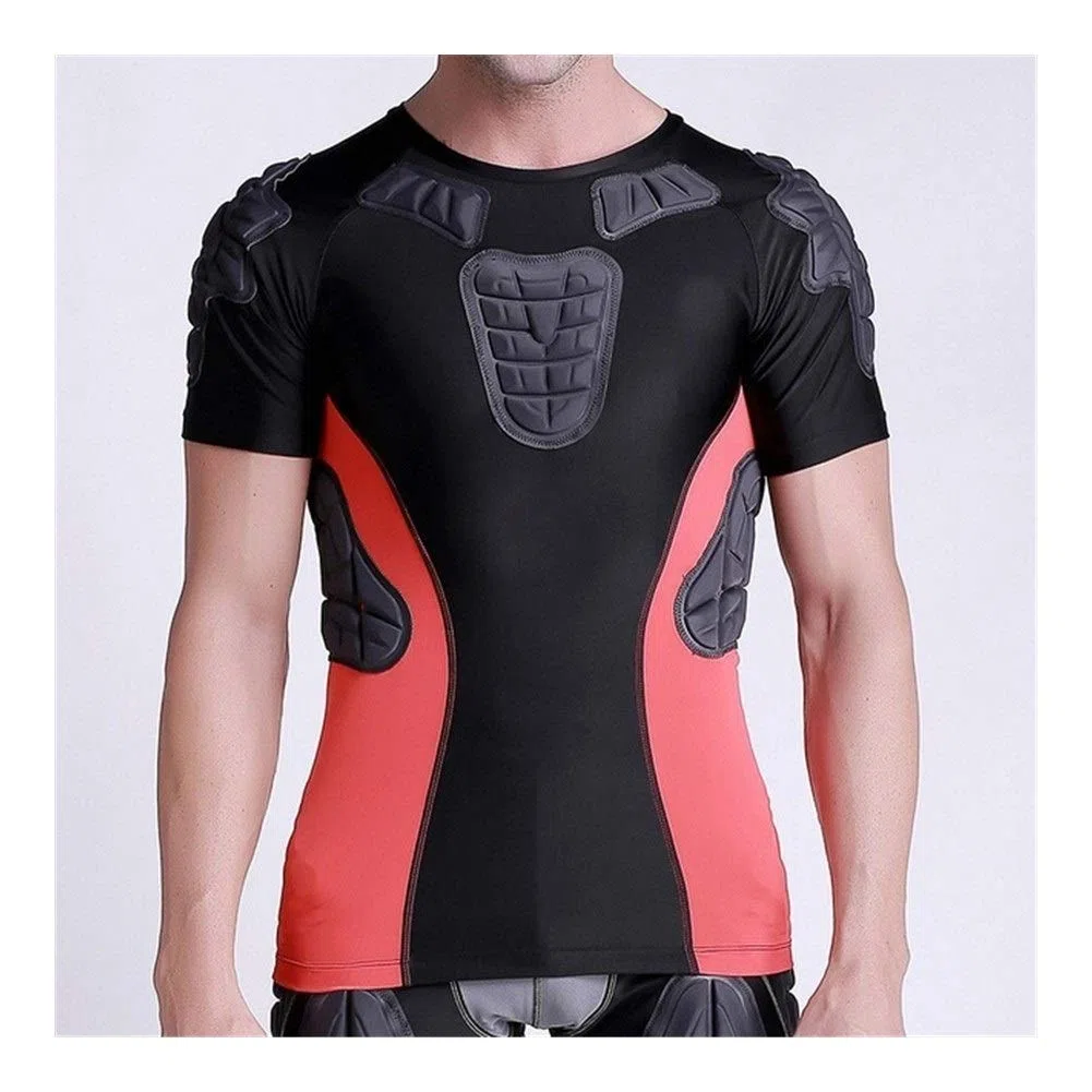 Anti-Collision Garde Rash Choc Sport Compression Homme rembourré Chemise Football Basket Équipement de Protection Poitrine côtes Guards