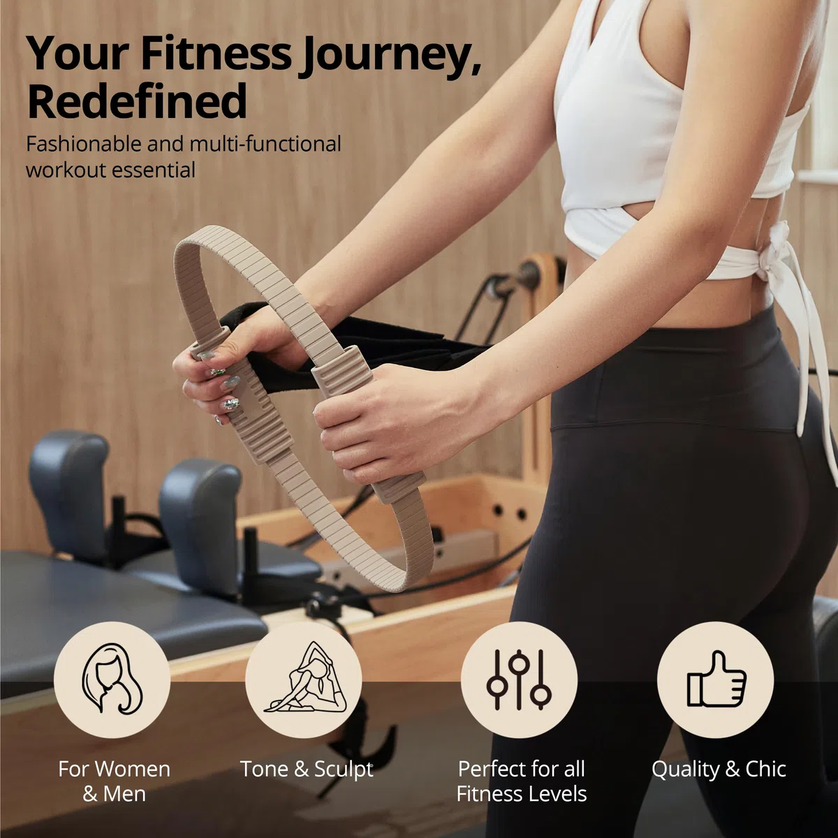 Build & Fitness Anneau de Pilates Cercle Magique de 34,3 cm pour tonifier Les Cuisses, Le Tronc et Les Bras – Léger et Durable, en Silicone et Fibre de Verre. Entraînements en Salle et en Voyage