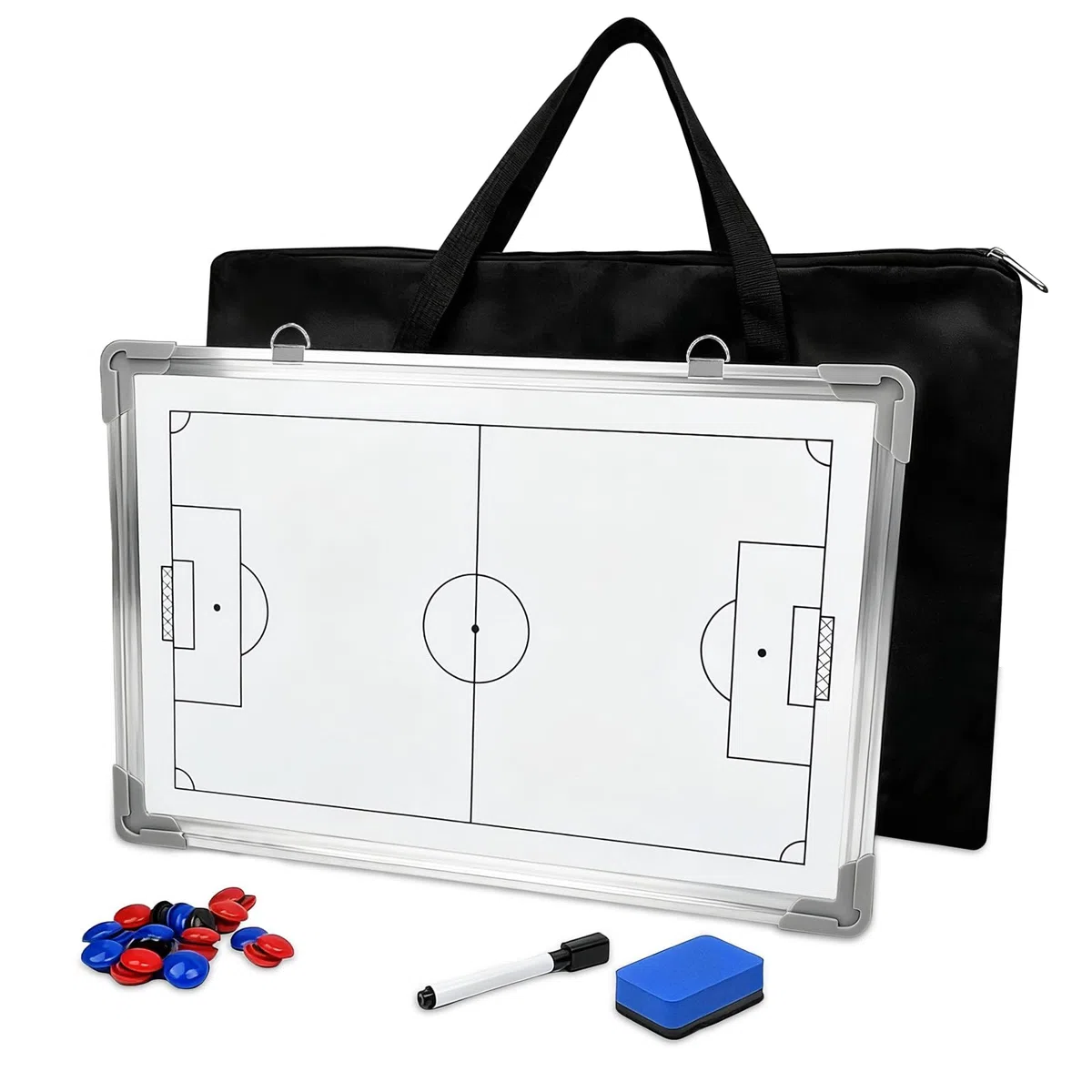 Tableau Tactique Football, Entraîneur Board, Magnétique Stratégie Panneau kit Entrainement Football avec Marqueur et Gomme, Soccer Coach Board pour l'entraînement et Les Compétition