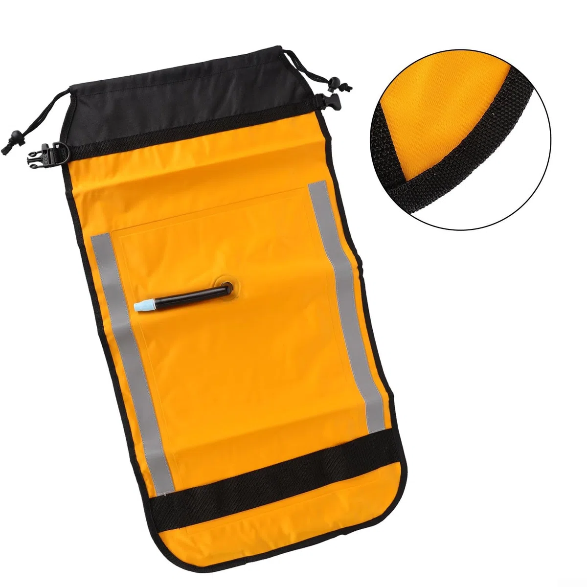 Sac de flotteur de pagaie, 1 sac de pagaie gonflable pour canoë, bateau, dispositif d'auto-sauvetage avec haute flottabilité et boucle à dégagement rapide, jaune vif pour canoë et rafting