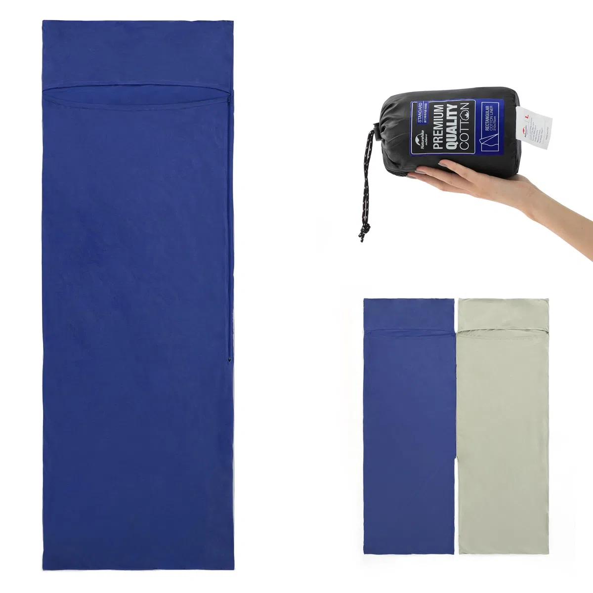 Naturehike Draps de Sac de Couchage de Voyage Ultralégère Compact en Microfibre avec Compartiment Oreiller Ajouté, Sac de Couchage pour Adultes, Sac de Couchage de Aussi comme Drap de Couchage