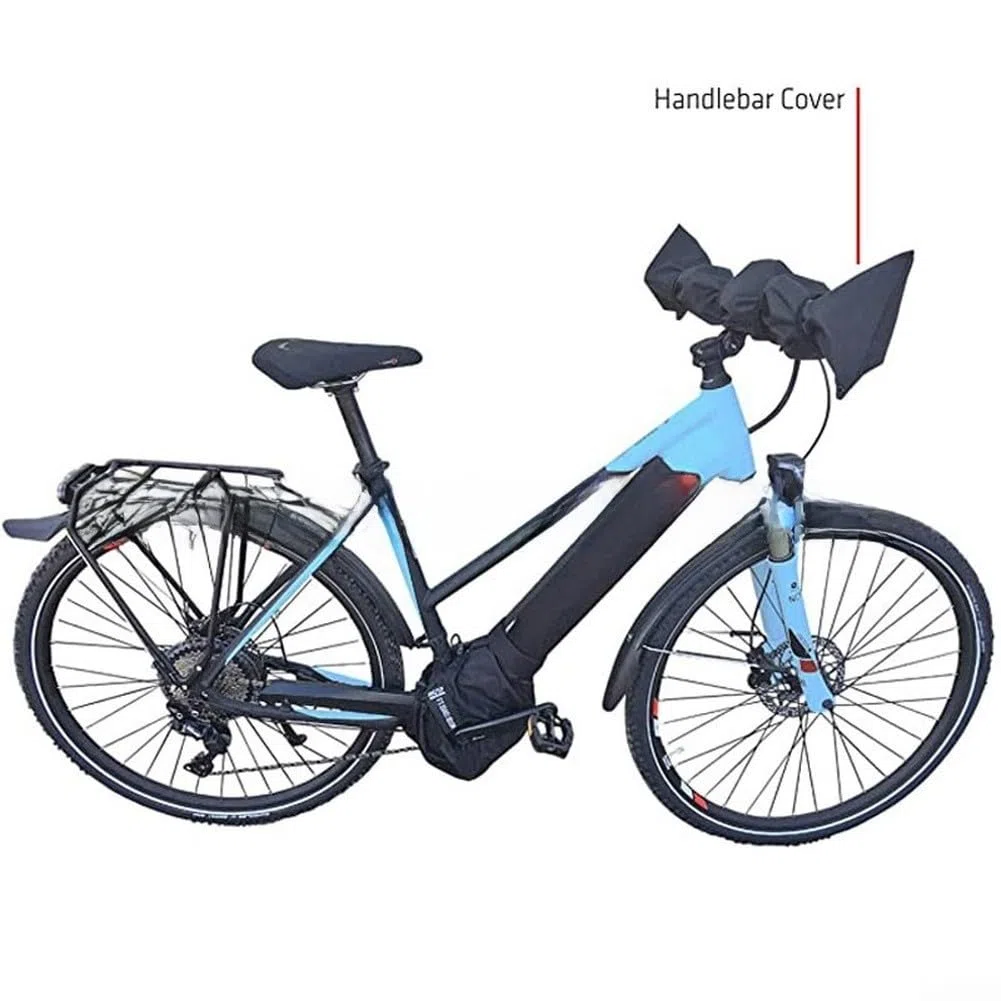 Housse de guidon de vélo en tissu Oxford imperméable avec fermeture éclair améliorée, protection extérieure polyvalente contre la pluie, la neige et la poussière, s'adapte à la plupart des