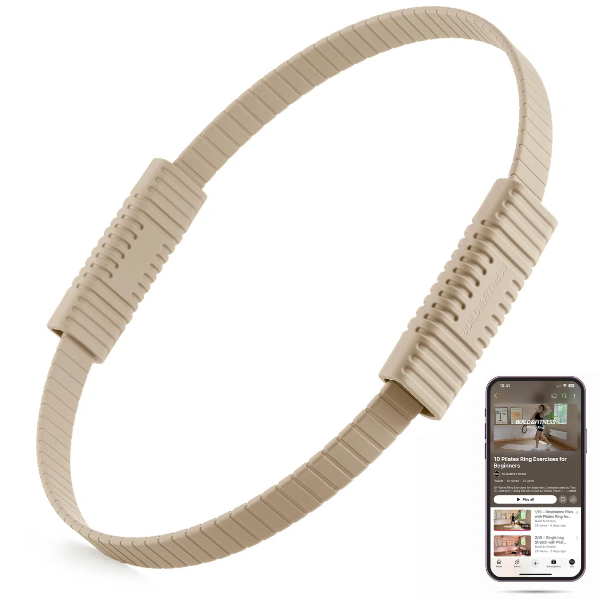 Build & Fitness Anneau de Pilates Cercle Magique de 34,3 cm pour tonifier Les Cuisses, Le Tronc et Les Bras – Léger et Durable, en Silicone et Fibre de Verre. Entraînements en Salle et en Voyage