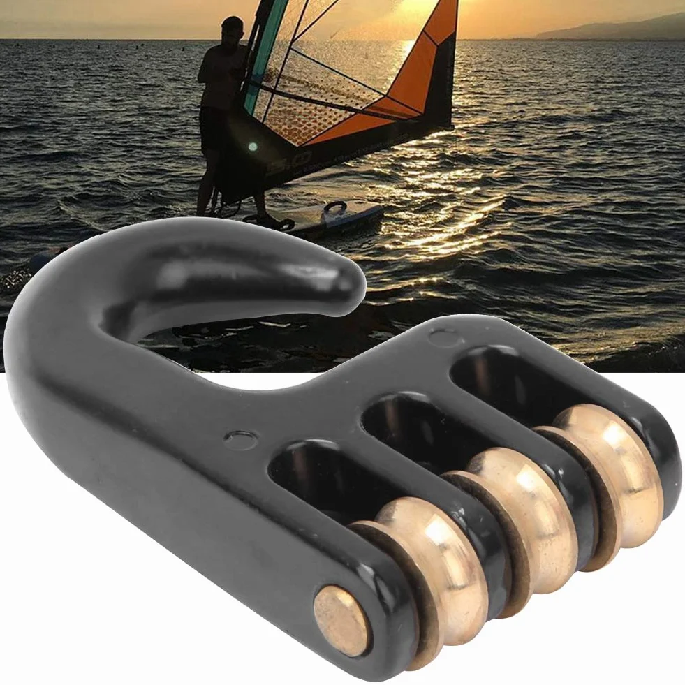 Dauerhaft Windsurf Gréement poulie Crochet, 3 Rouleaux Roue Gréement poulie Crochet, en Alliage d'aluminium Solide Havy Duty Surf Accessoire pour Planche à Voile Gréement Bateau