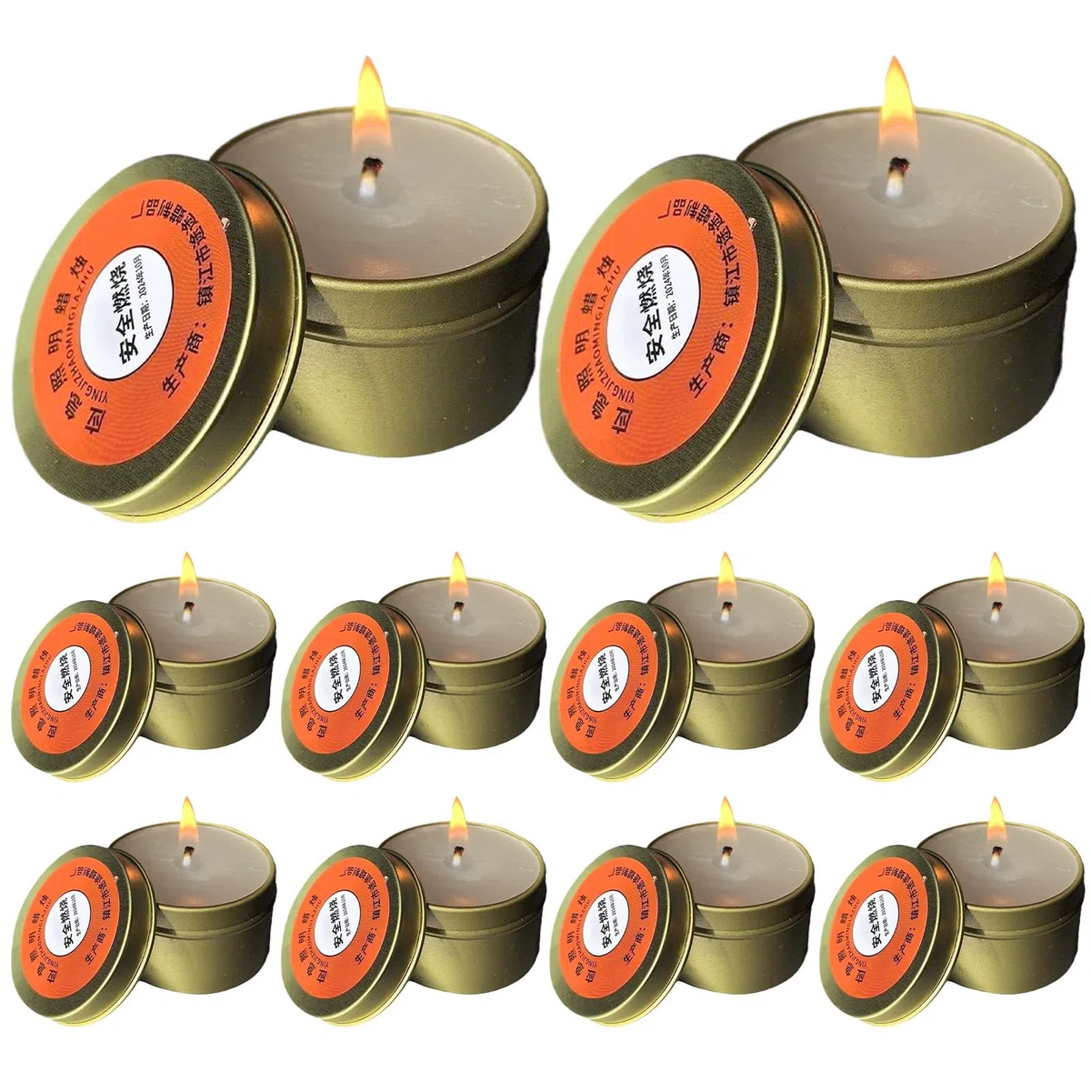 10X Bougie 10 Heures D'urgence, Bougie De Survie Longue Durée,Bougies De Camping Survie Accessoires De Survies Portables Pour Extérieur, Ensemble De 10 Outils D'Éclairage Sans Fumée Pour La Maison