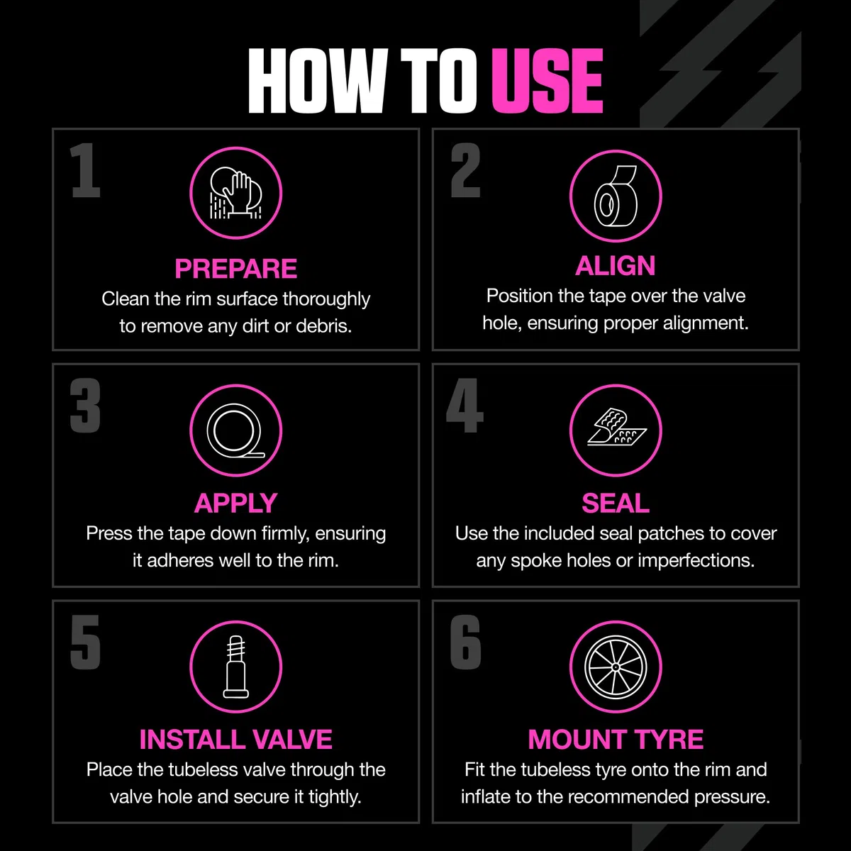 Muc-Off Fond de Jante Vélo Tubeless - 28 mm - Fond de Jante Adhésif Sensible à la Pression - Pour Installation de Pneus de Vélo Tubeless - Rouleau de 10 Mètres - 4 Patchs d'Étanchéité Inclus