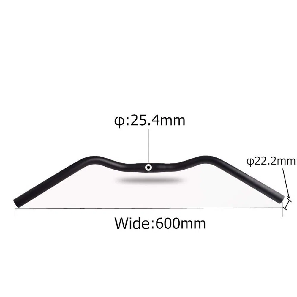 UPANBIKE UPANBIKE vélo guidon moustache forme barre en alliage d'aluminium vélo contremarche guidon Diamètre, 25.4 mm *660mm,(Noir, 25.4mm)