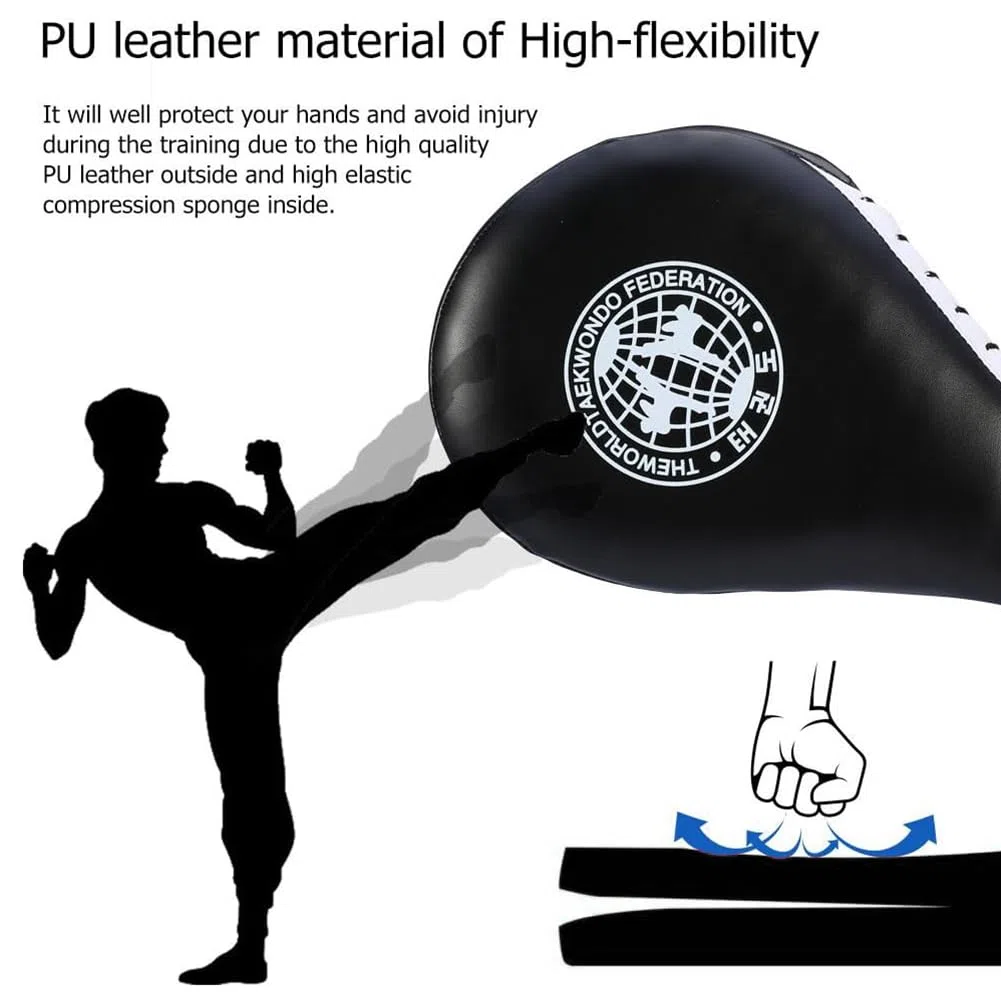 Raquette Taekwondo, Karaté Kickboxing, Martial Arts Kicking Training Strike Target Pad,Sport Raquette Cible Coup de Pied Tapis d'Entraînement,Combat Sports Karaté,Noir,2 PC