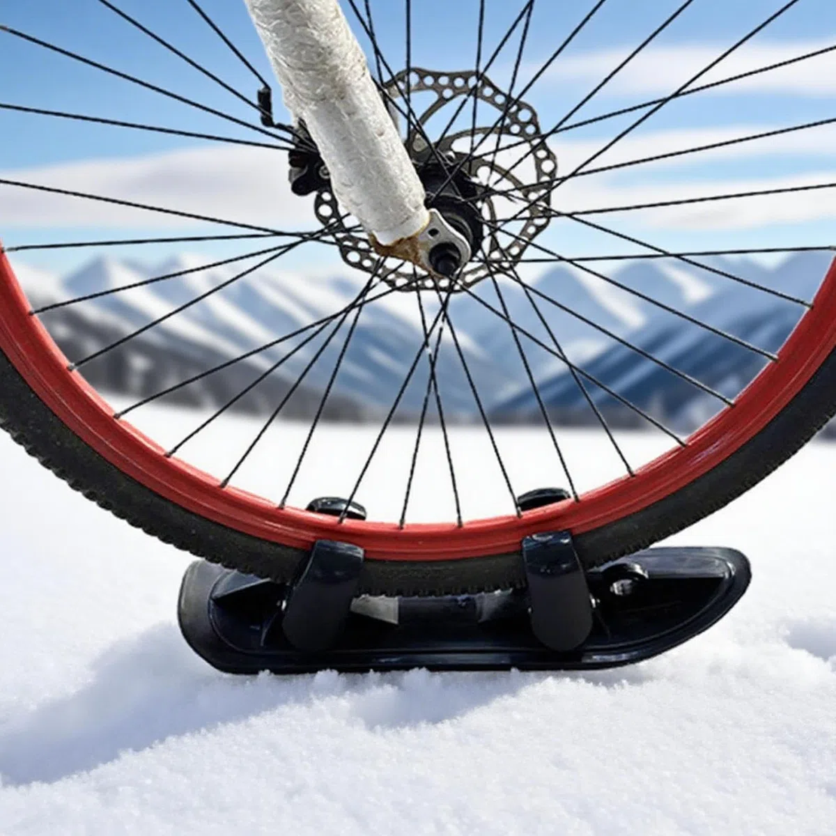 Skis De Poussette, Kit Conversion 2 en 1 Poussette Scooter des Neiges, Accessoire Ski pour Activités Extérieures Chemins Parents Zones Vacances Vélo Cyclisme