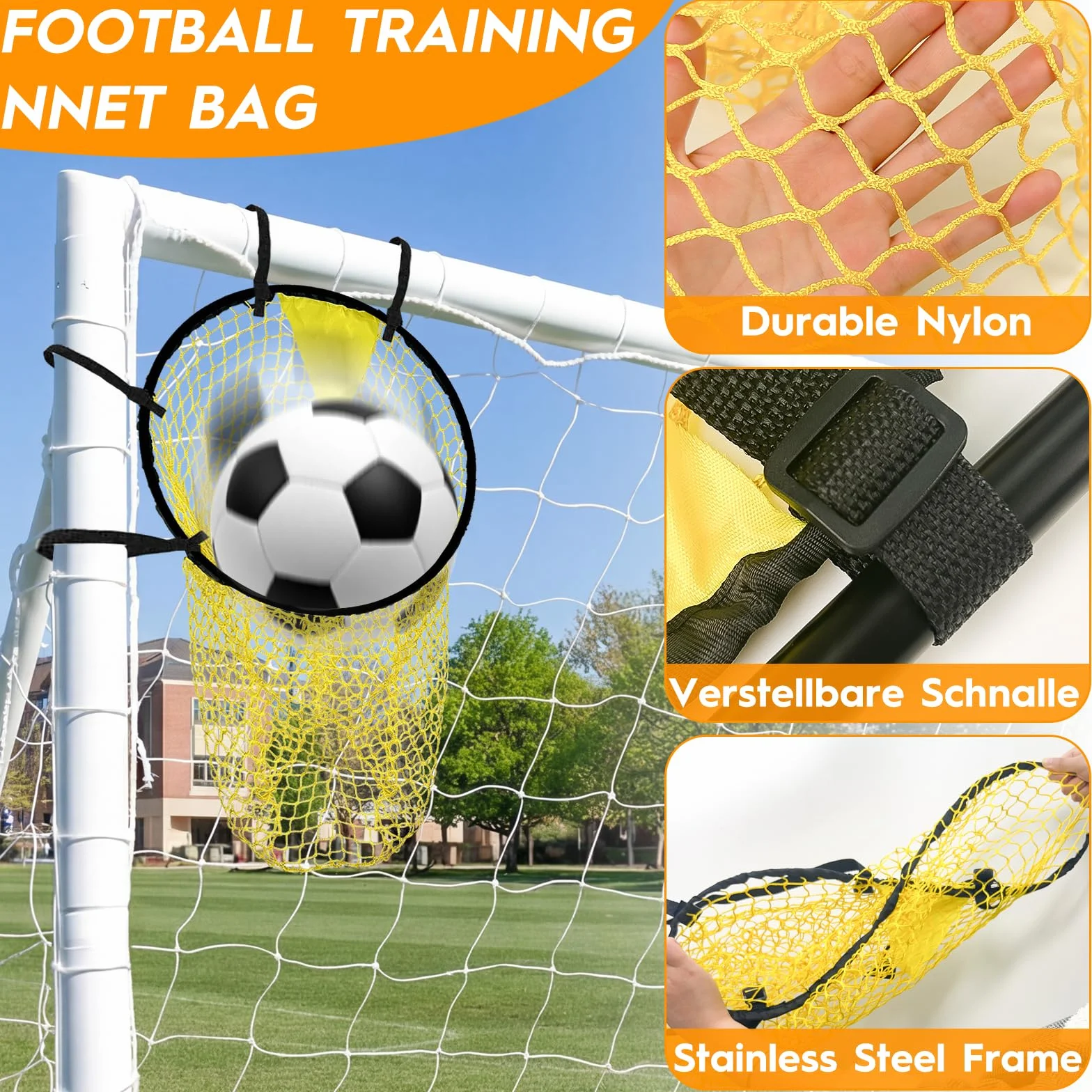 Cible de But de Football, bacs supérieurs, équipement d'entraînement de But de Football pour améliorer la précision de tir (avec Sac de Rangement)