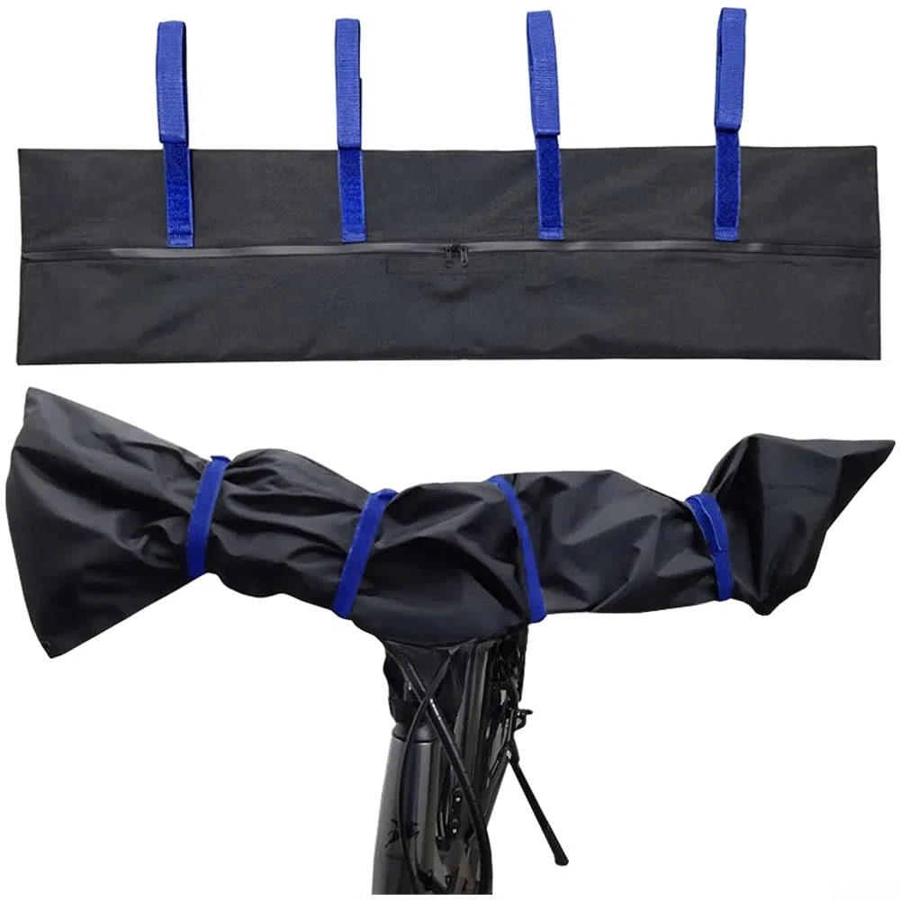 Housse de guidon de vélo en tissu Oxford imperméable avec fermeture éclair améliorée, protection extérieure polyvalente contre la pluie, la neige et la poussière, s'adapte à la plupart des