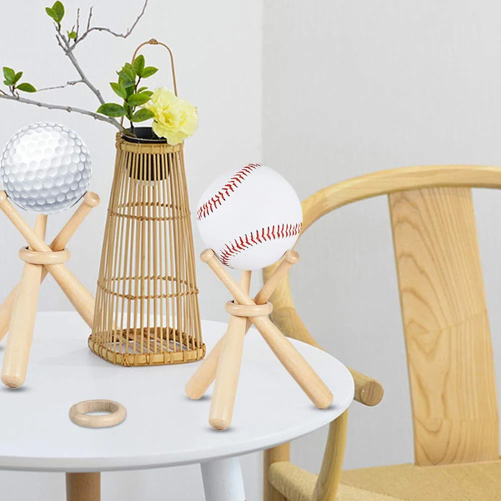 JeogYong Support de Baseball en Bois, 3 Ensemble Support de Base-Ball Présentoir Petit, Mini Support de Batte de Daseball pour Enfants, Collection de Joueurs, Cadeaux de Vacances et d'anniversaire