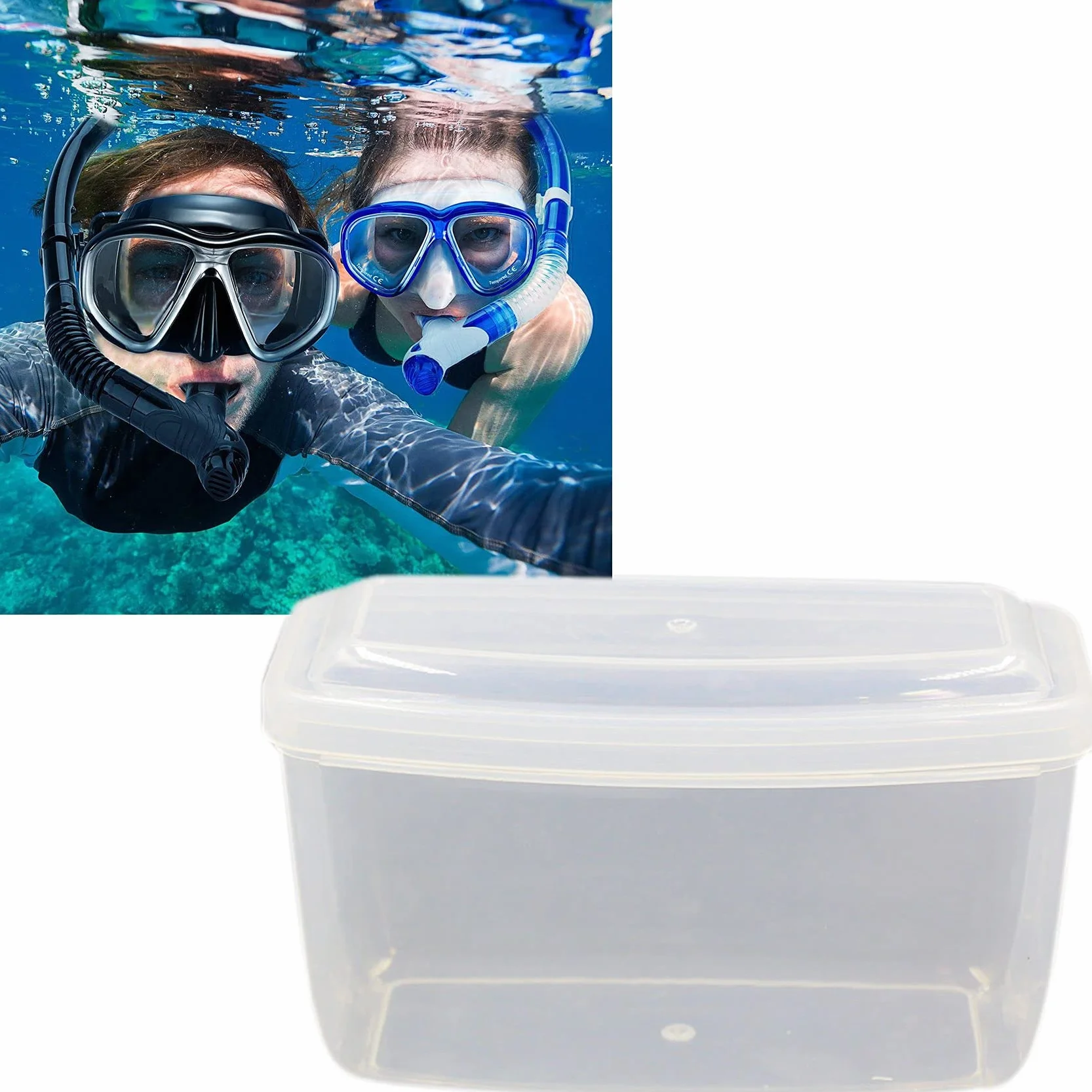 FASE Lot de 2 boîtes de rangement pour masque de plongée avec tuba - Étanche à la pression et à la poussière