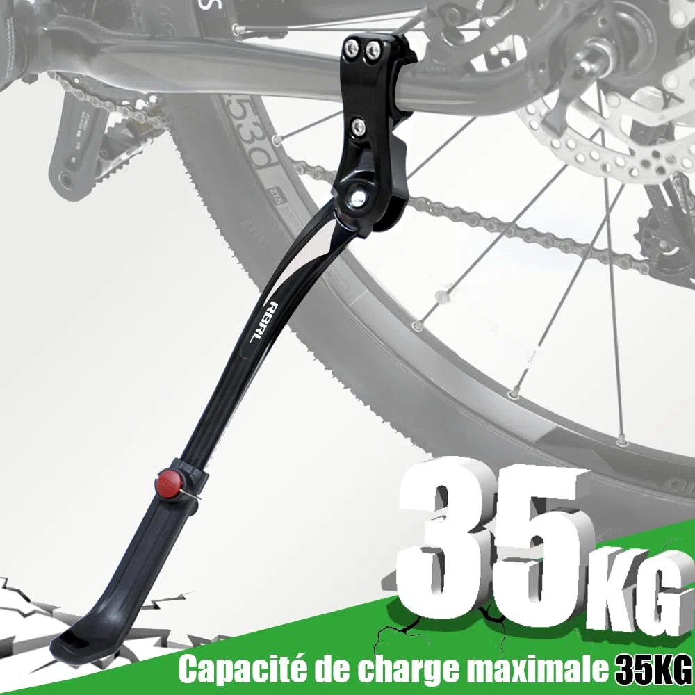 Béquille de vélo en alliage, réglable en hauteur pour vélo de montagne/vélo de route de 61 à 73,7 cm