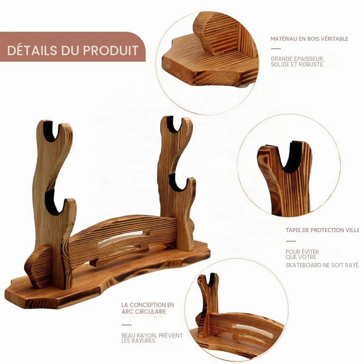 BiJun Support D'épée Katana - Porte Katana Katana Sasuke -Support Mural pour Katana - Pour Katana Wakizashi Tanto - Pour Toutes les Epées (2 Couche)