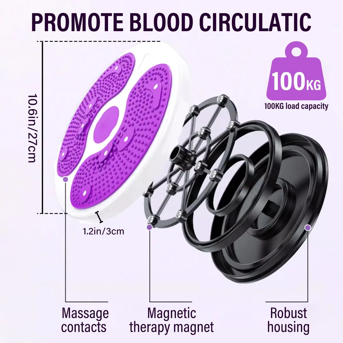 Waist Twisting Disc,Waist Whisper Exercise,Twist Waist Disc Board with Drawstring,Exercise for Waist Home Gym Equipment Twist Board Exercise with Massage Foot Sole