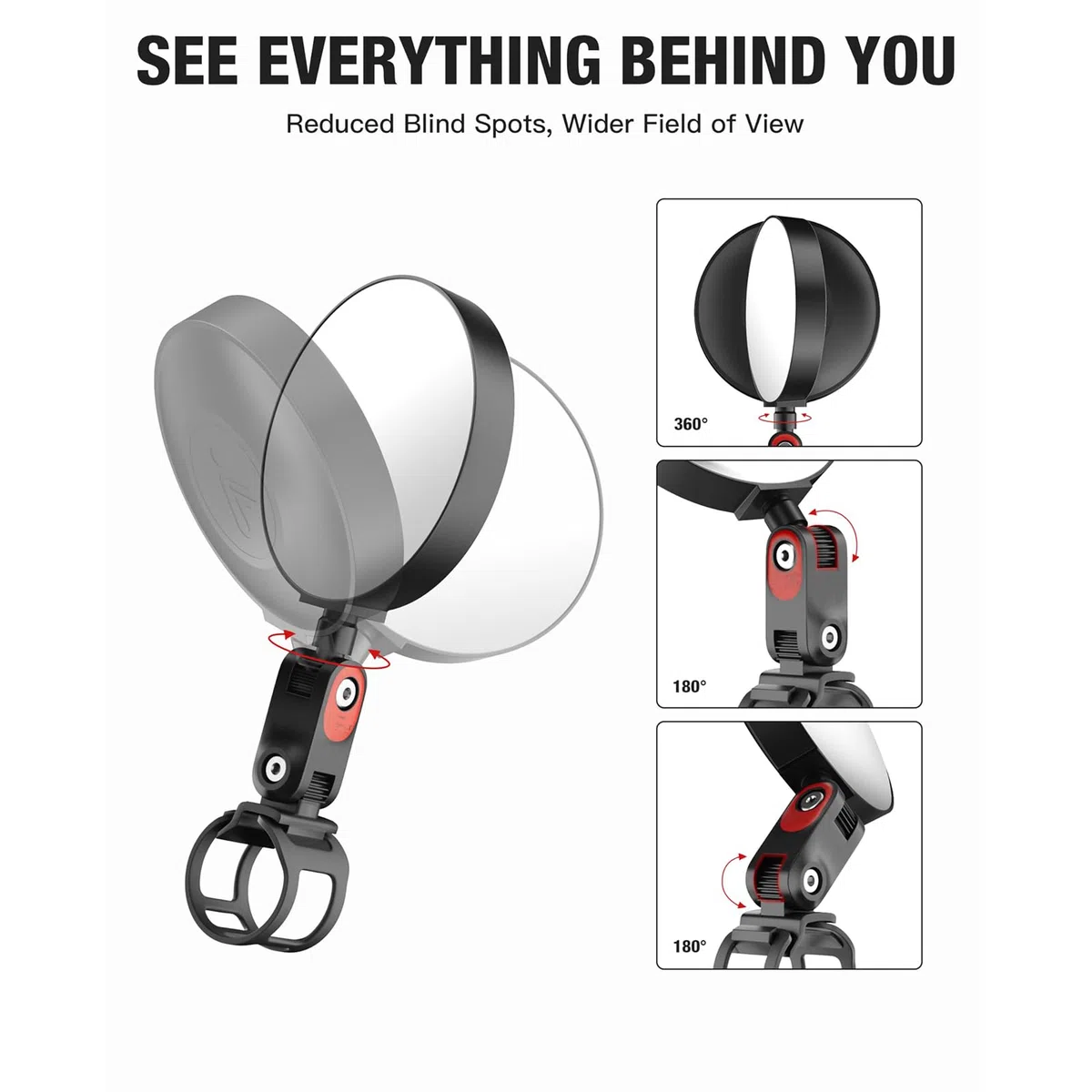 Authentique Original Retroviseur Trotinette Electrique, Retroviseur Velo Electrique Rond,Peut Miroir 360 Rotatif, Pour Avec Segway Ninebot Tous Les Kickscooter Max G30 G2 G3 Zt3 Pro Gt3 F3 E3 (A)