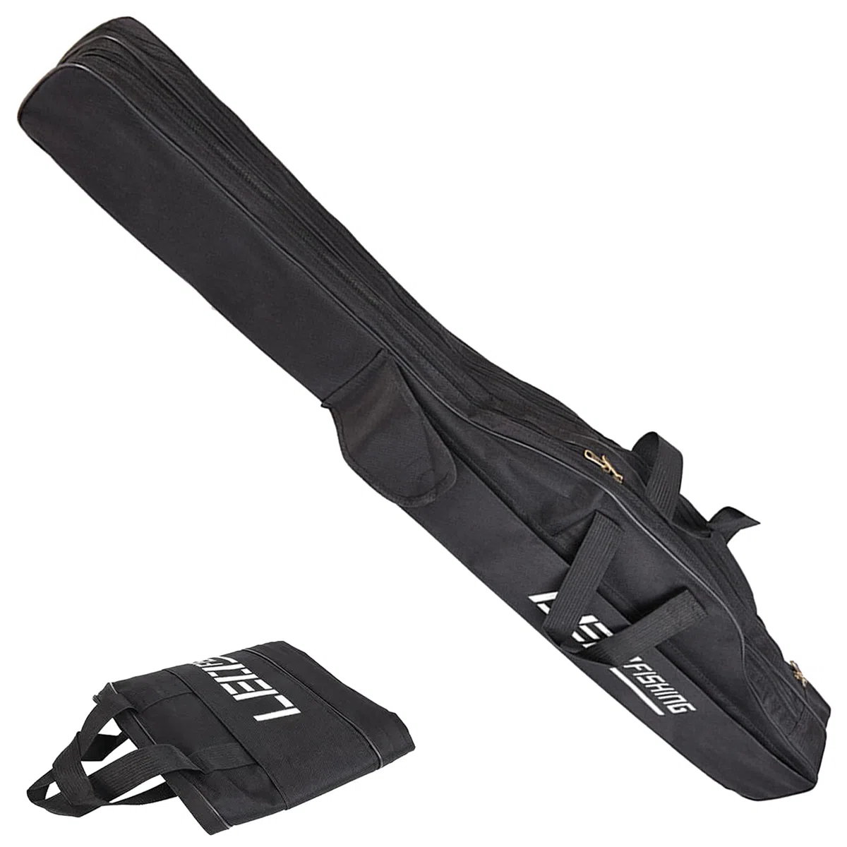 Fourreau Canne A Peche, Sac De Peche 3 Couches, 150cm Sac De Canne À Pêche Portable, Canne À Pêche Moulinet Sac A Dos Peche, Accessoires De Pêche Housse Canne A Peche Pliable(Noir)