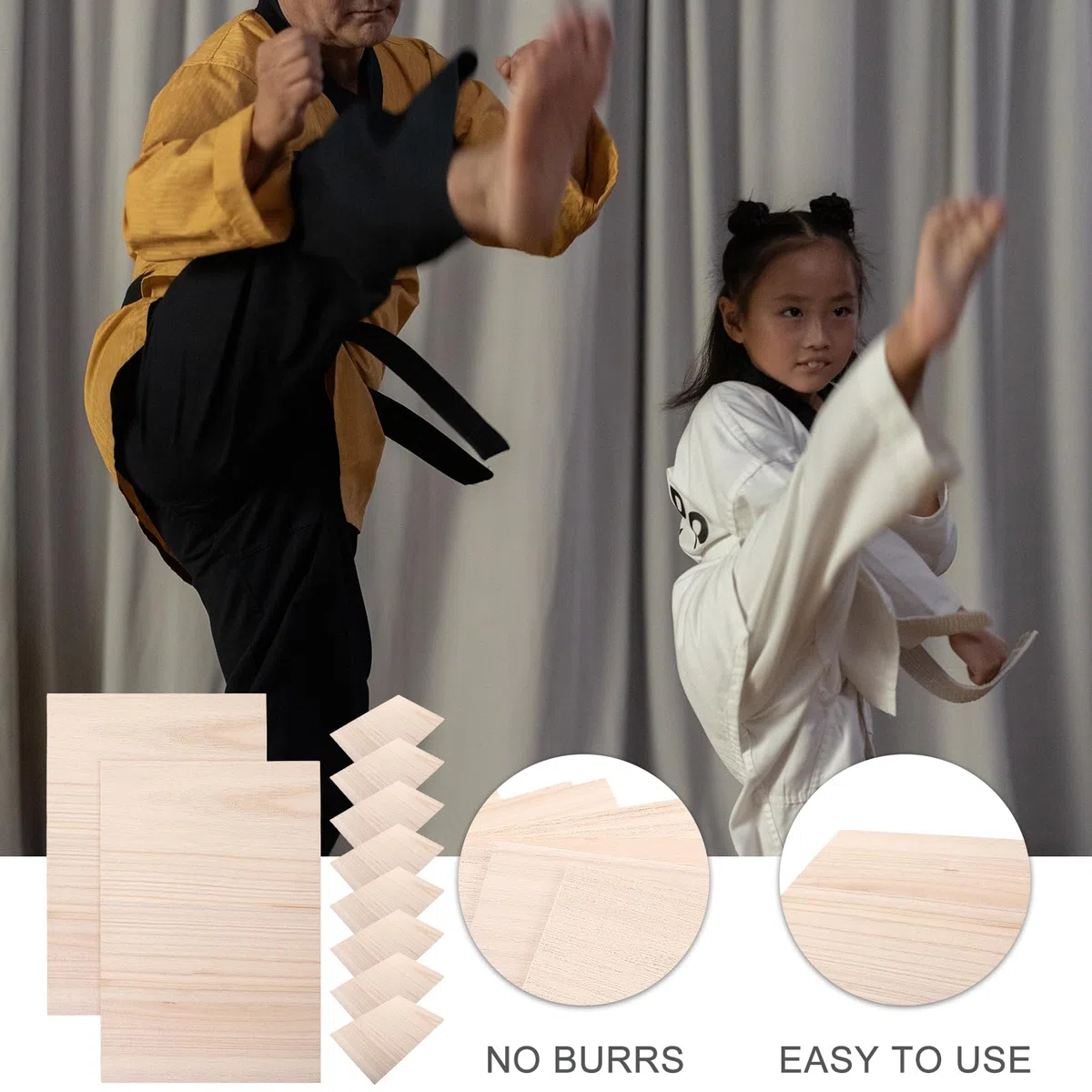 SUPVOX Lot de 10 Planches de Taekwondo Karaté Breaking Boards Mm Formation Makiwara Punching Board Creative Performing Taekwondo Arts Planche incassable Planche Aldult Target Board Bois