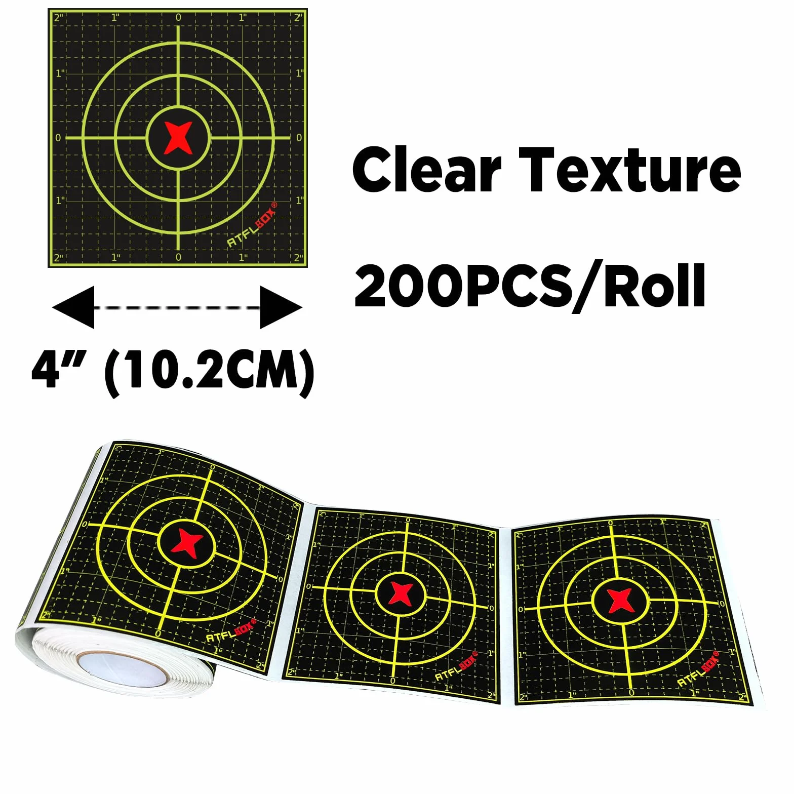200 pièces Cibles de tir Autocollantes avec disques de tir fluorescents réactifs à l'impact Cibles en Papier 10,2 cm pour Les Exercices de tir au Fusil, au Pistolet et à l'airsoft