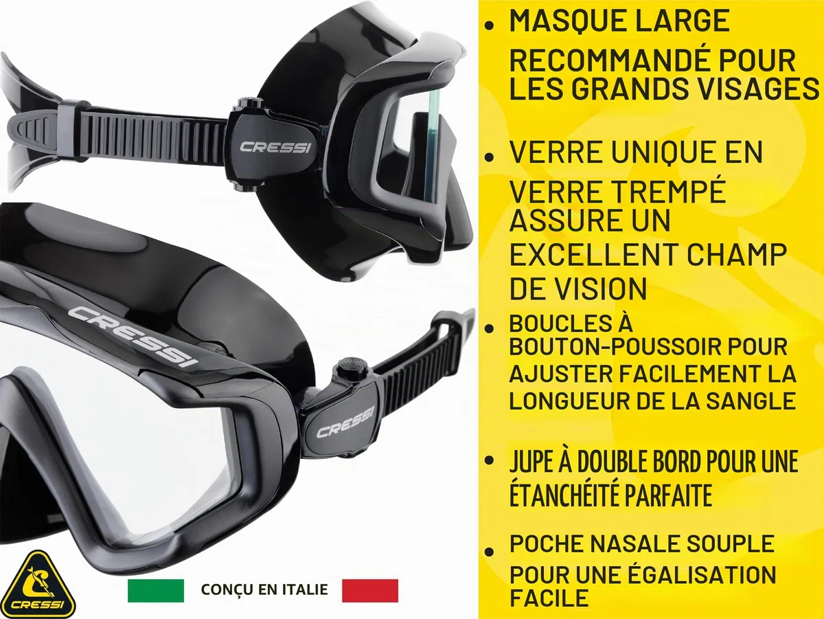 CRESSI Liberty Triside Mask-Masque 3 Verres pour Plongée