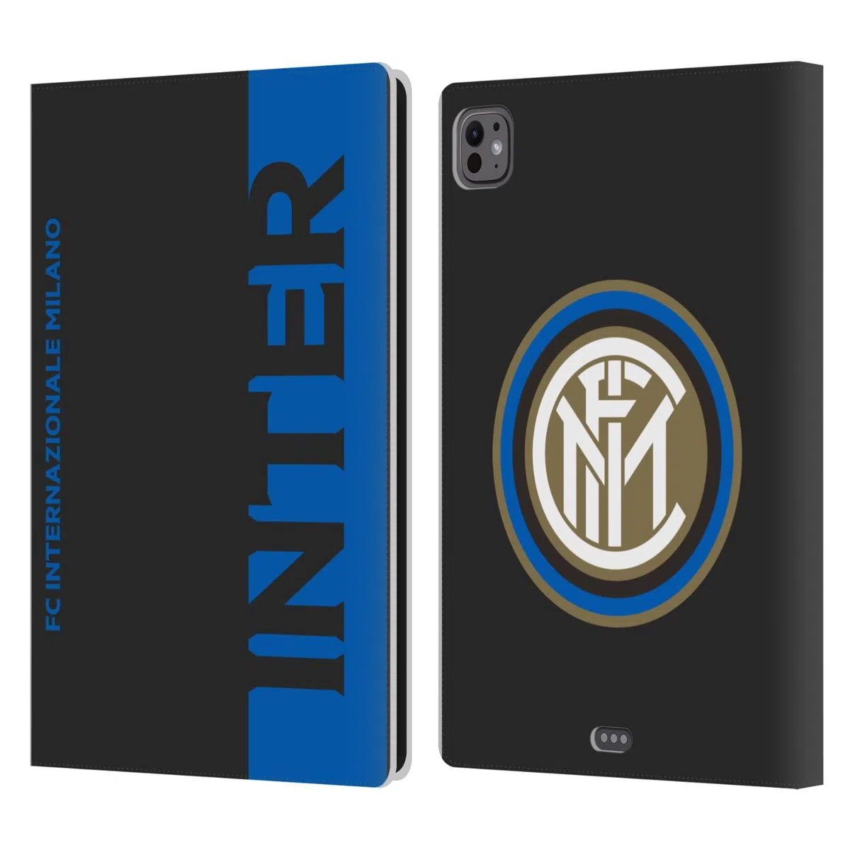 Head Case Designs sous Licence Officielle Inter Milan Moitié Graphiques Étui Portefeuille en Cuir Compatible avec Apple iPad Pro 11 M4/M5 2024/2025