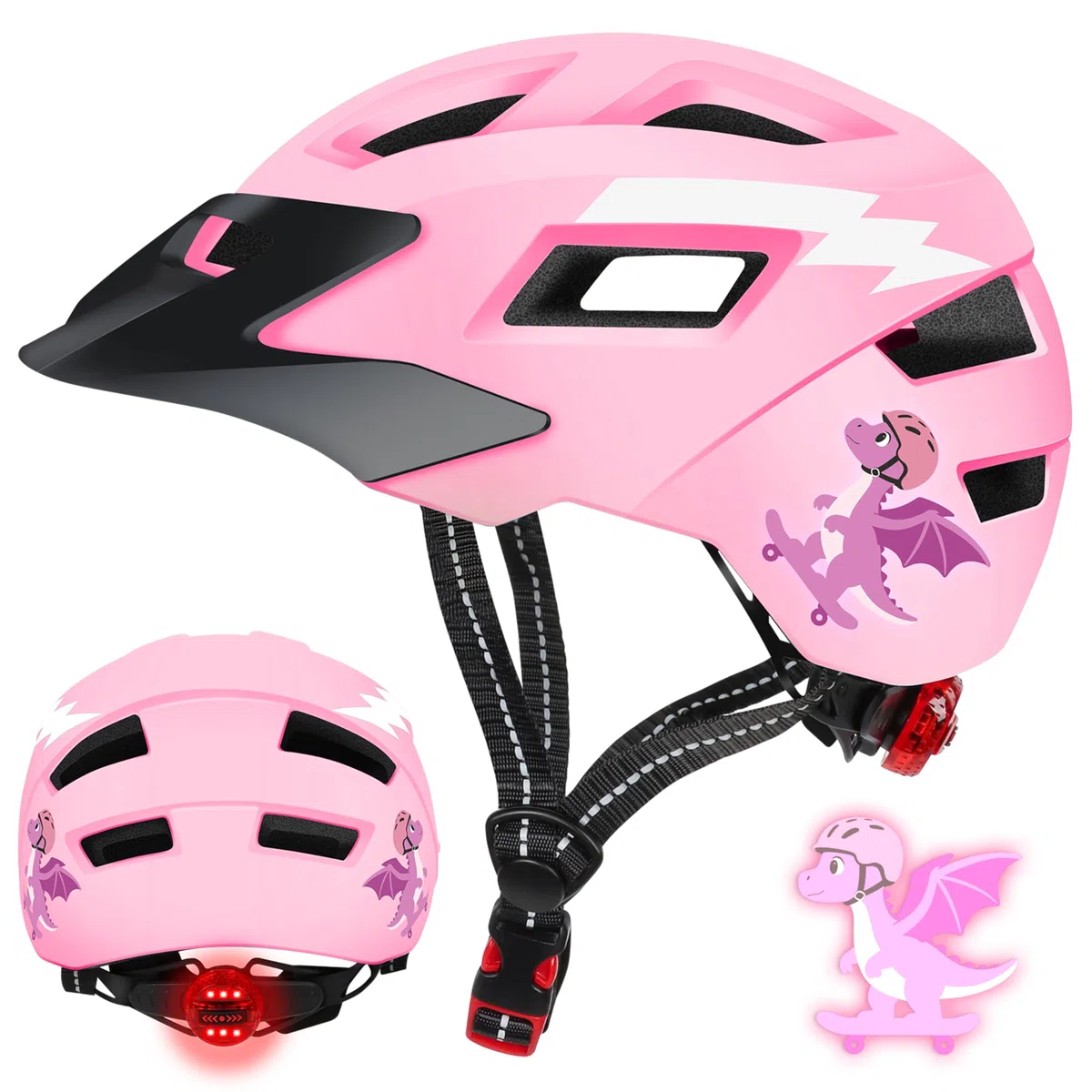 JONRRYIN Casque Vélo pour Enfants Filles et Garçons, Réglables Casques de Protection pour Skateboard vélo Trottinette Rollers Patinage