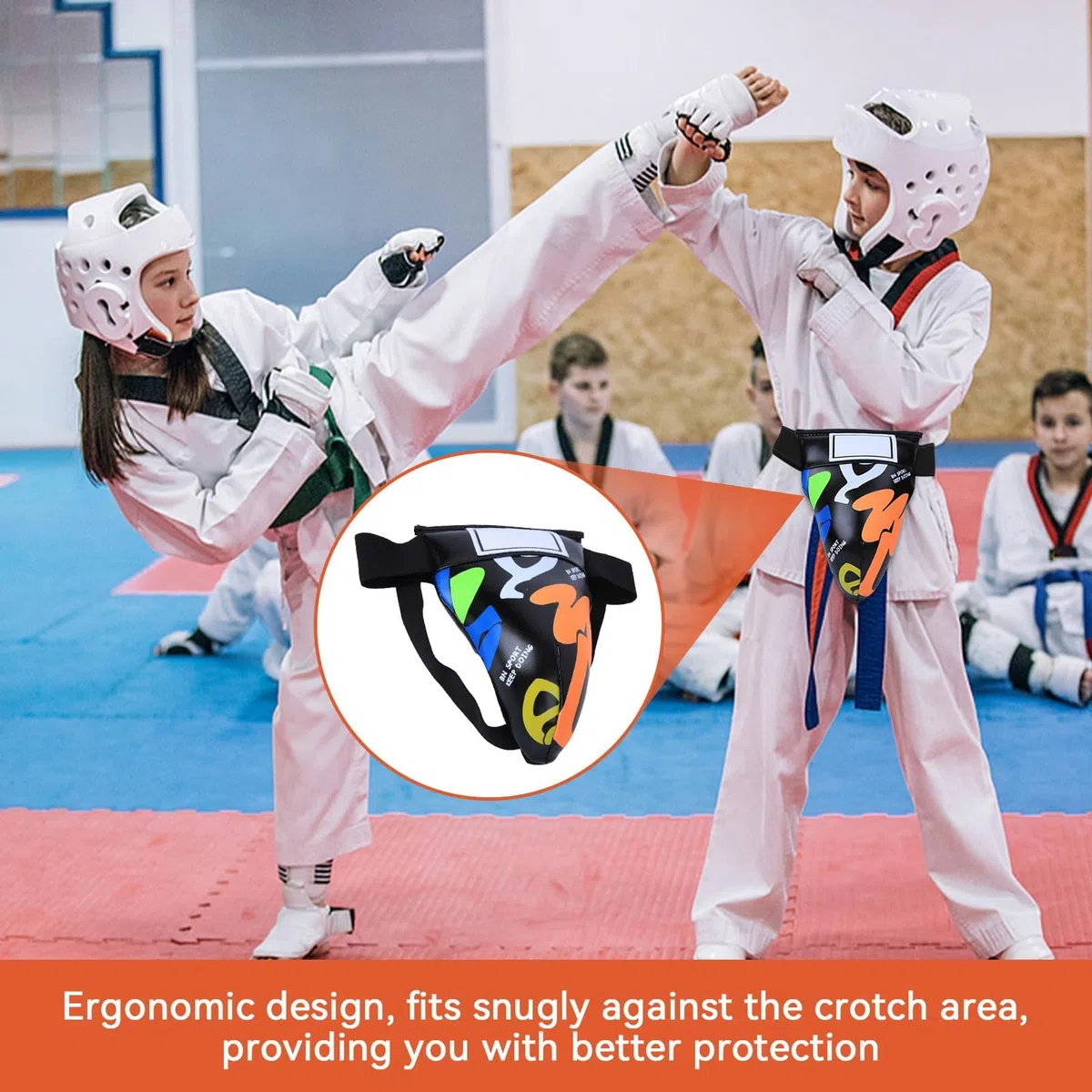 HERCHR Coquille protectrice pour Enfants, Protège-aine Absorbant Les Chocs Souple, Coquille de Protection pour Entraînement Boxe, Kickboxing, MMA, Muay Thai, Sparring, Sanda, Taekwondo