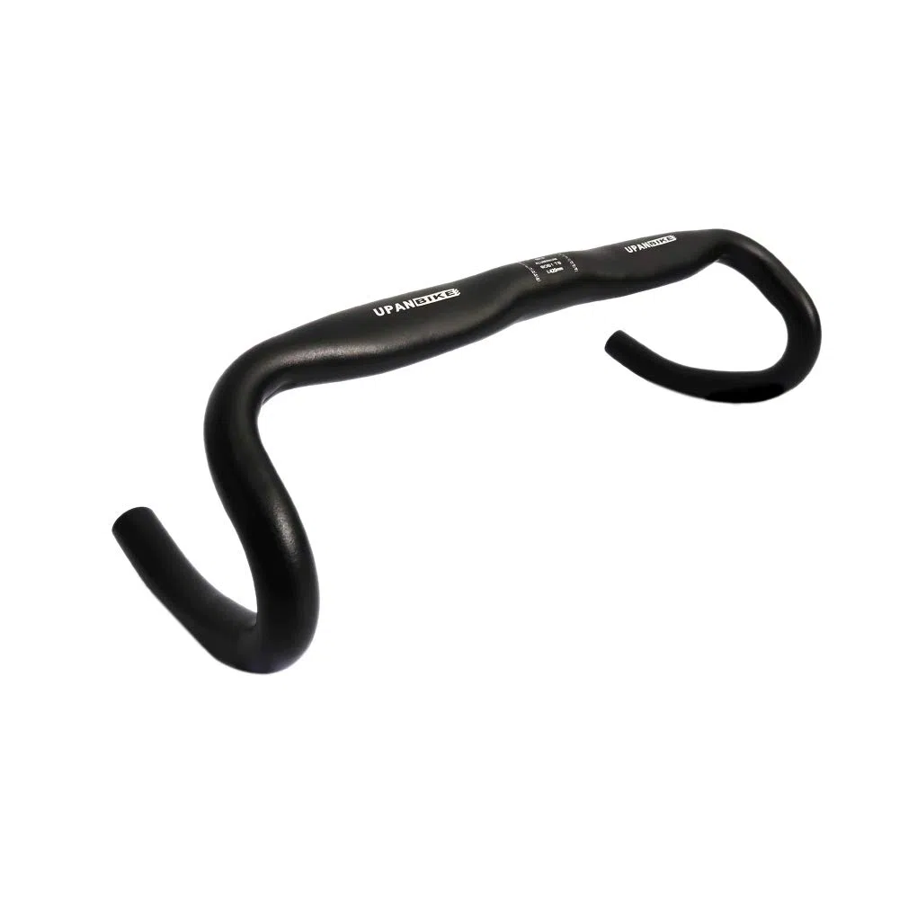 UPANBIKE Guidon cintré pour vélo de route à pignon fixe avec repose-mains 31,8 mm (noir, 31,8 mm)